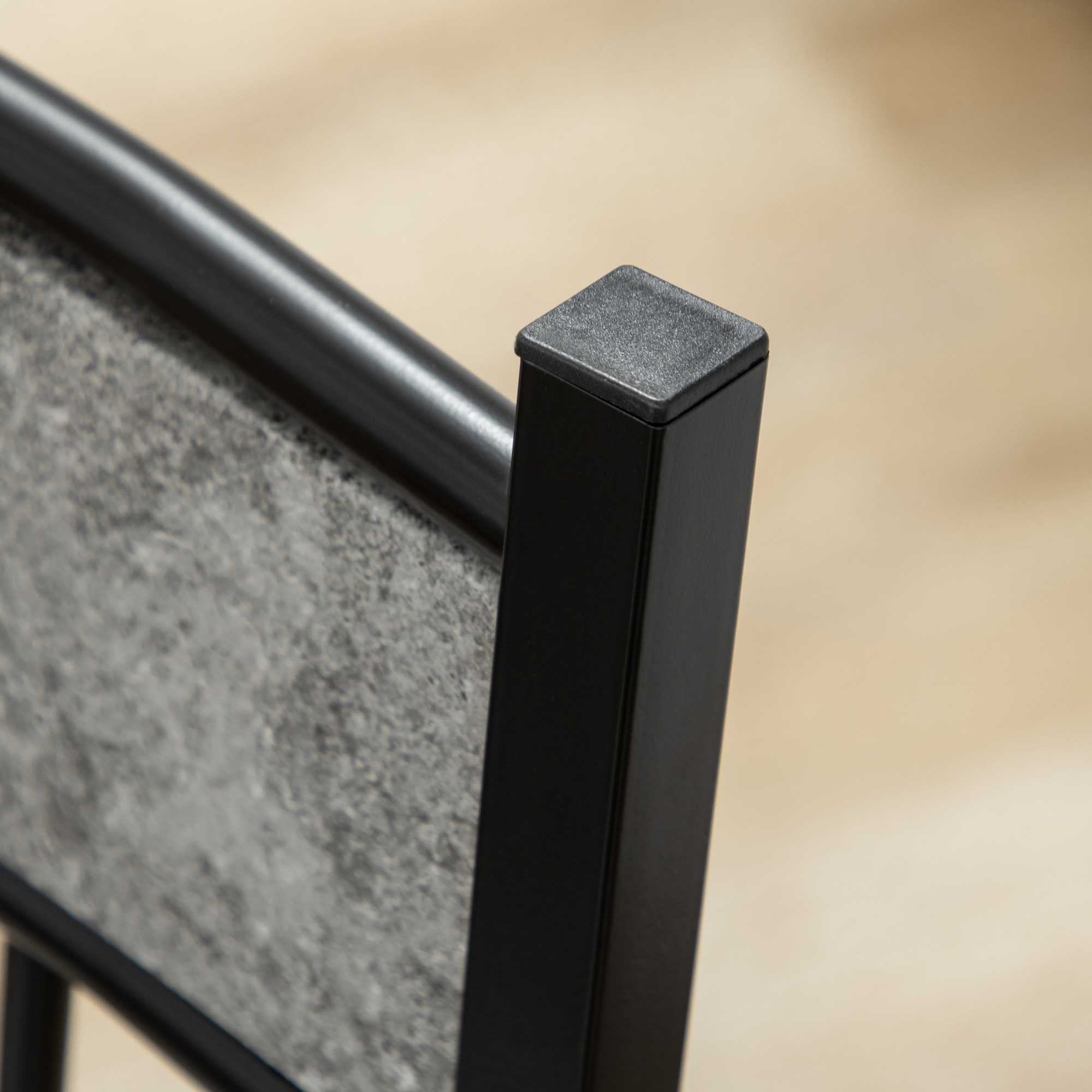  Set masa si scaune 5 buc, masa dreptunghiulara din metal si MDF si 4 scaune de sufragerie cu scaun tapitat cu spuma si poliester [7]