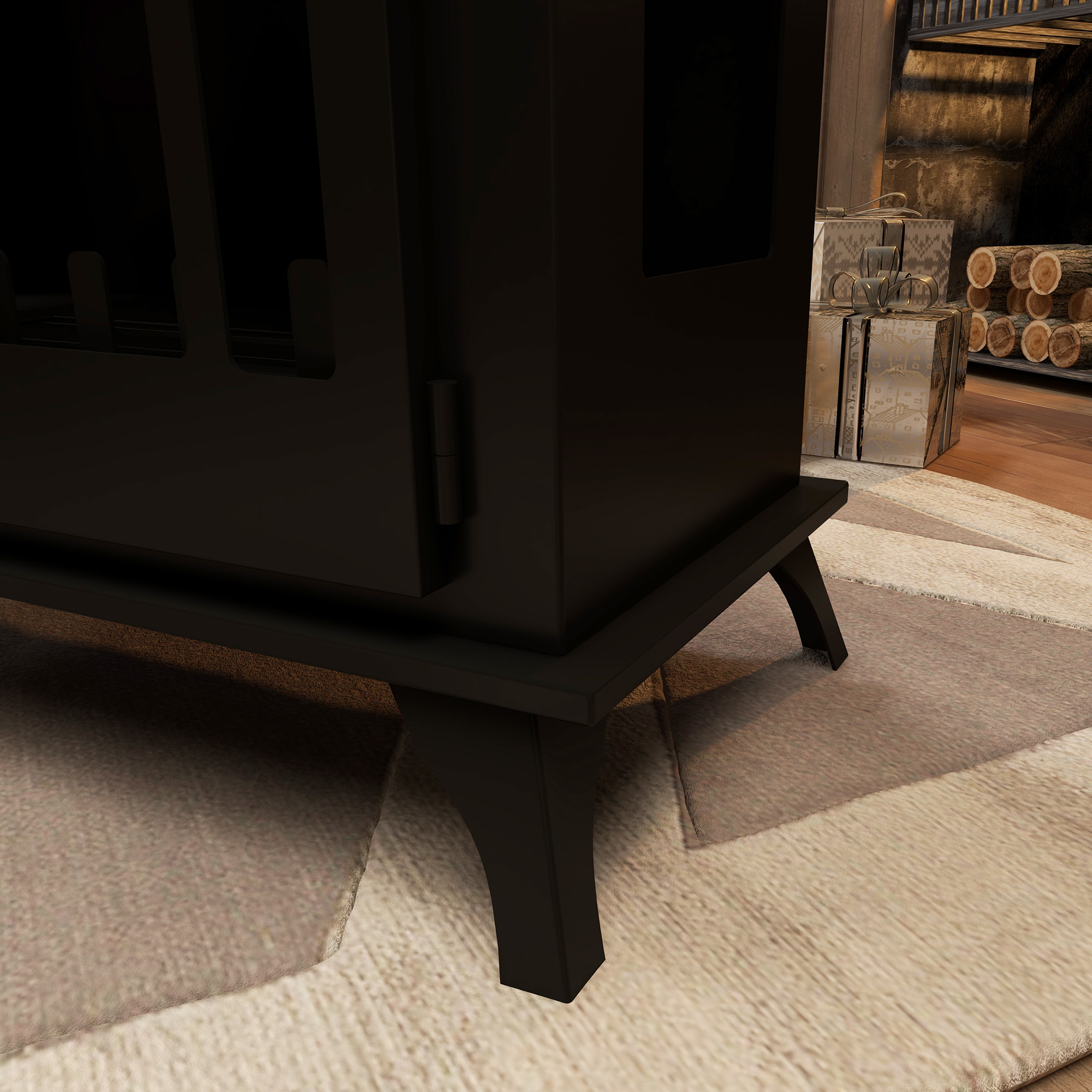  semineu pe Bioetanol, Biosemineu cu Arzator de 0,9L pentru 3 Ore de Ardere, 55x31x55 cm, Negru [8]