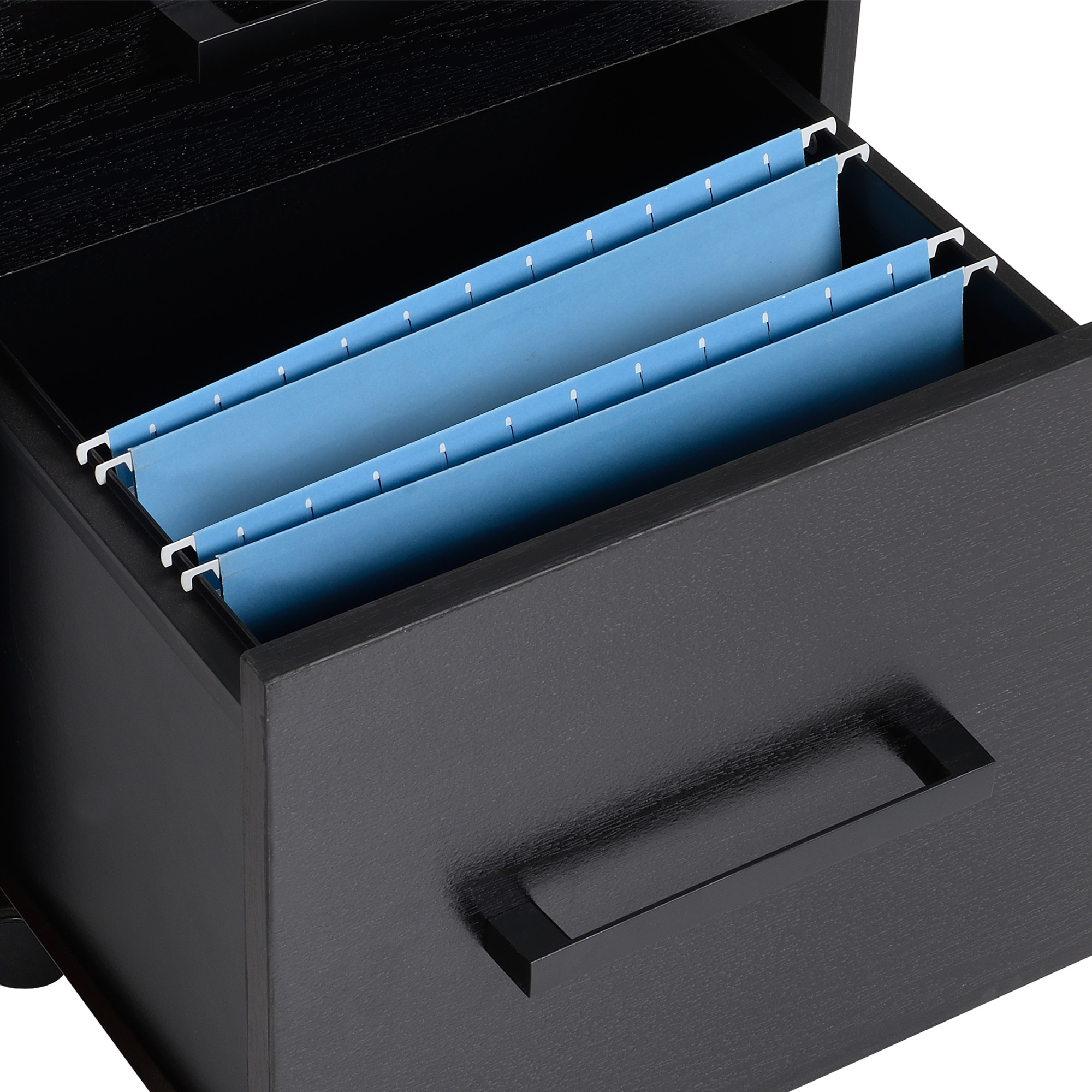  Comoda Birou Neagra - 3 Sertare cu Roti 39×40×65,4 cm [7]