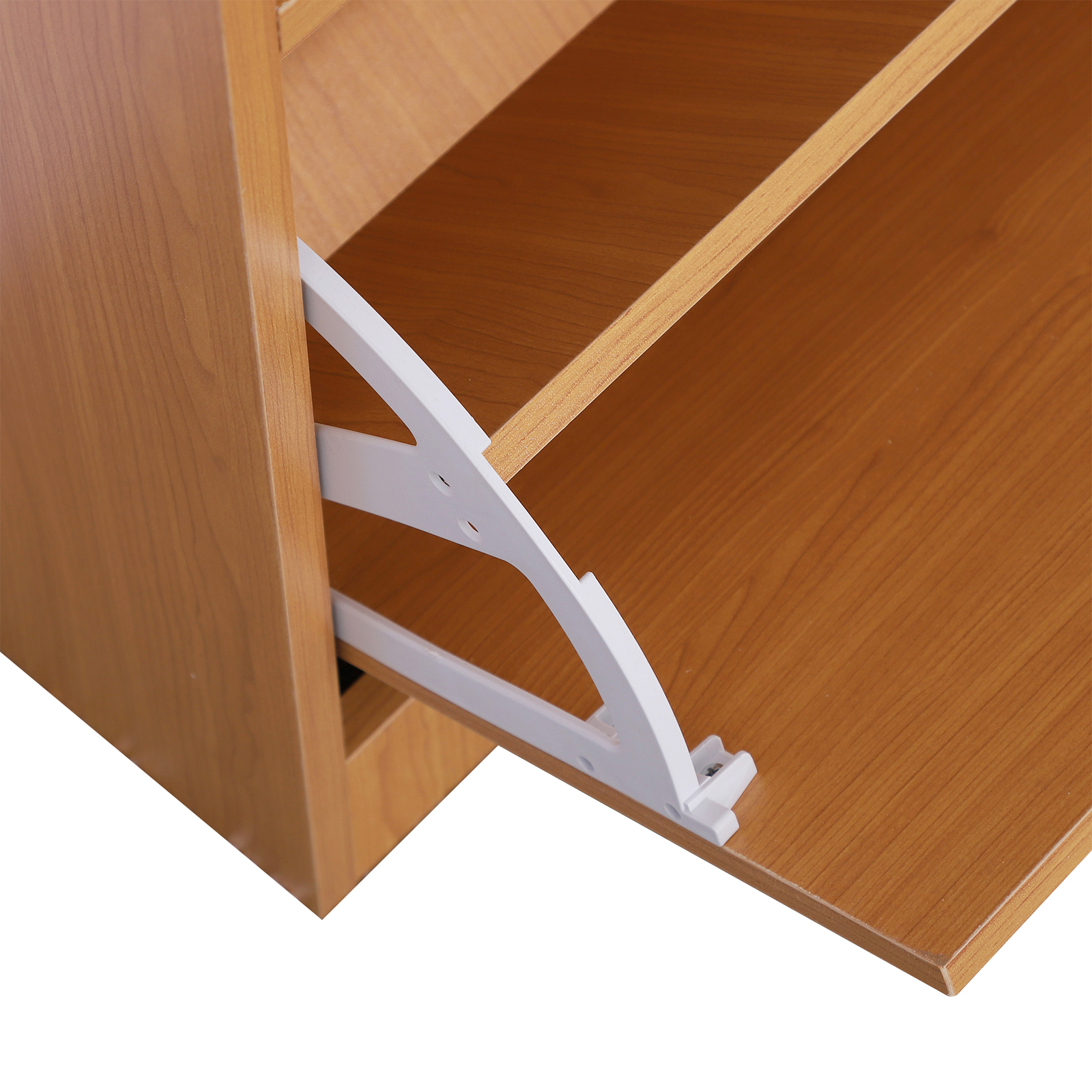  Mobilier Garderoba Dulap Pantofi Reglabil cu Oglinda si Cuier 6 carlige pentru Hol si Dormitor 90x22x116cm Lemn [8]