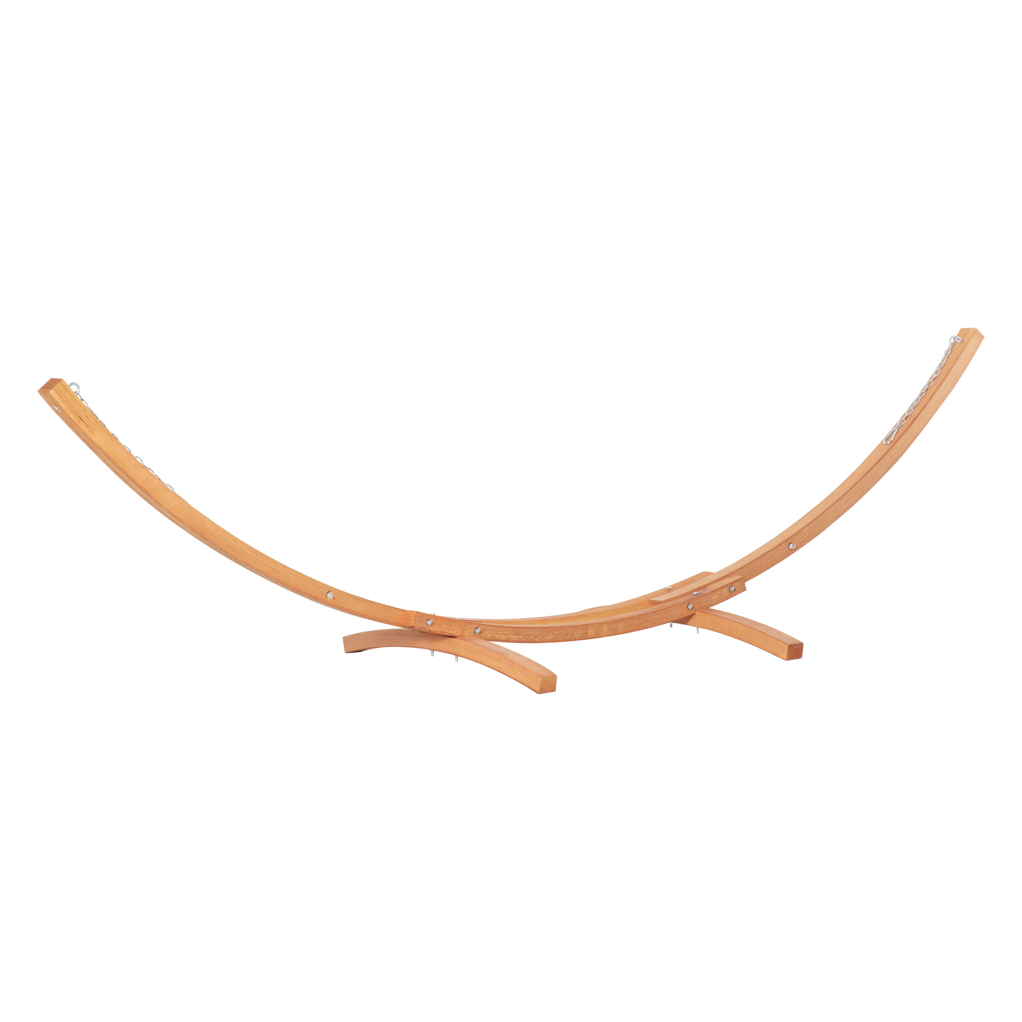 Hamac  cu Suport din Lemn si Bumbac, Hamac de Gradina pentru alte Spatii Exterioare, 392x120x102cm, Alb [8]