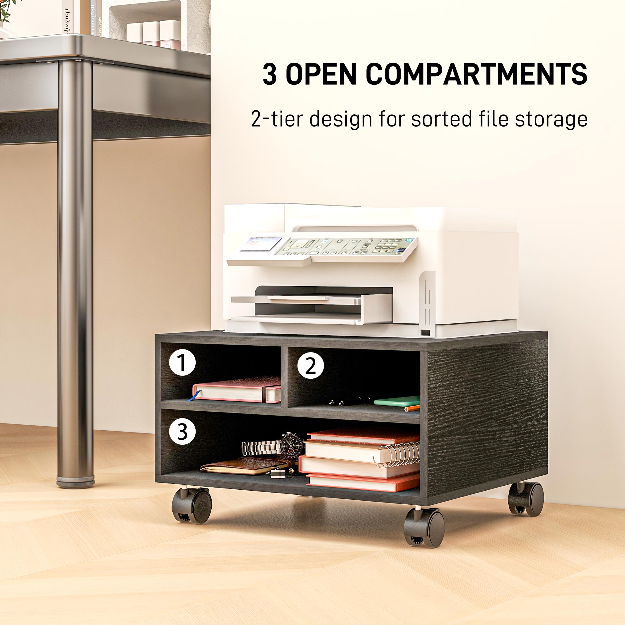  Dulap pentru Imprimanta cu Roti si Rafturi [3]