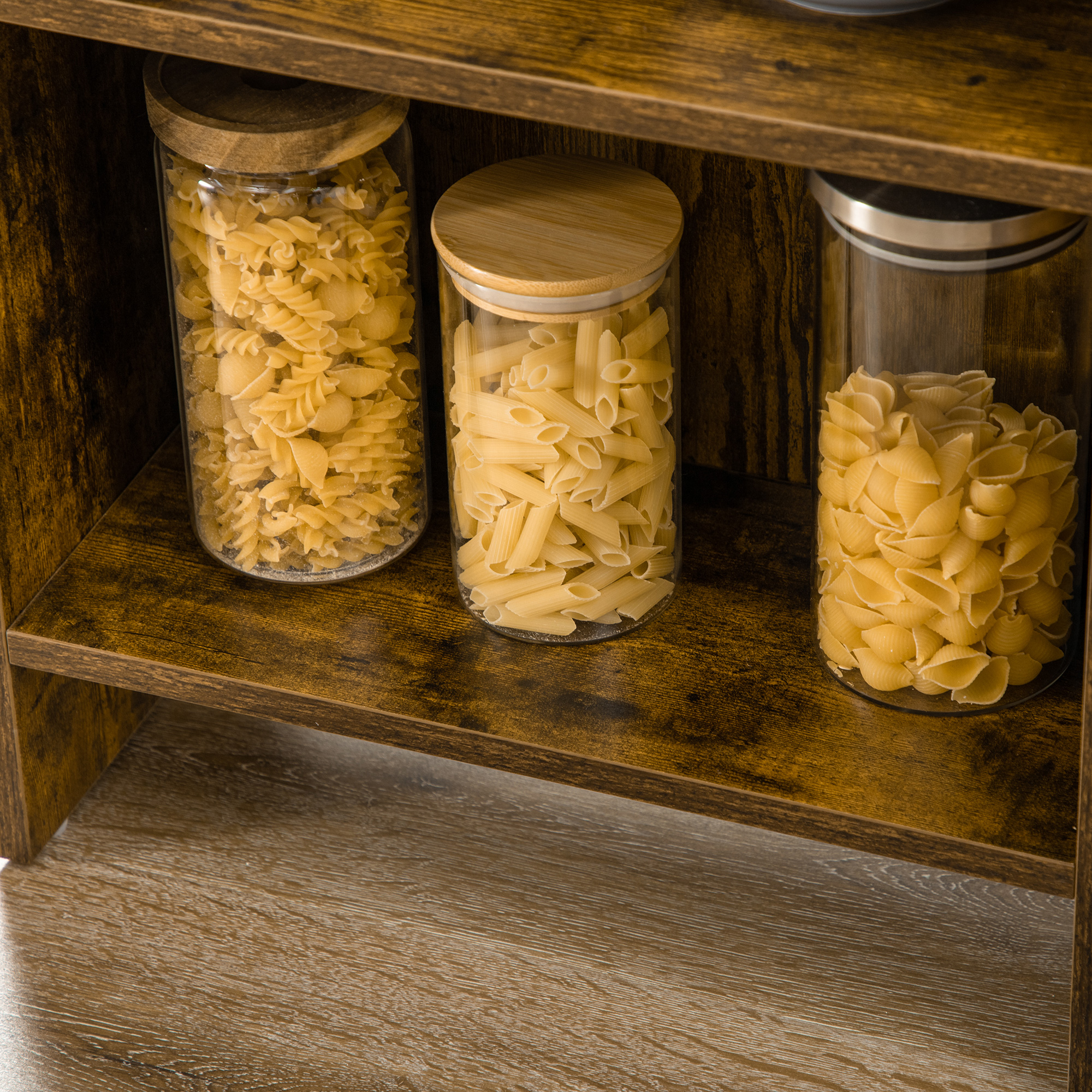  Masa de bar pliabil in stil industrial cu 3 rafturi, masa inalta din lemn si otel 120x76x91.4cm [8]