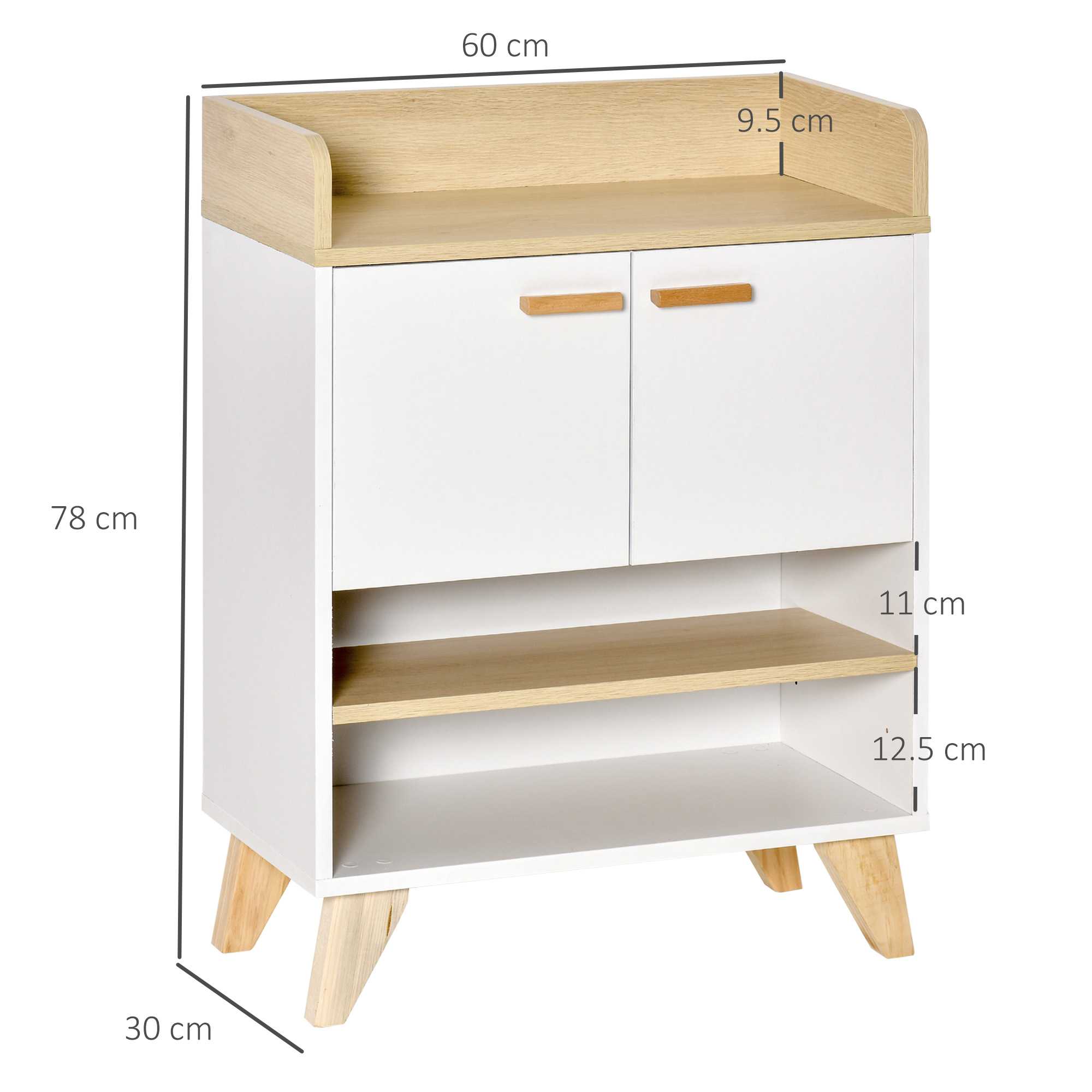  Mobilier multifunctional cu dulap cu 2 usi si compartimente deschise, din lemn, alb [2]