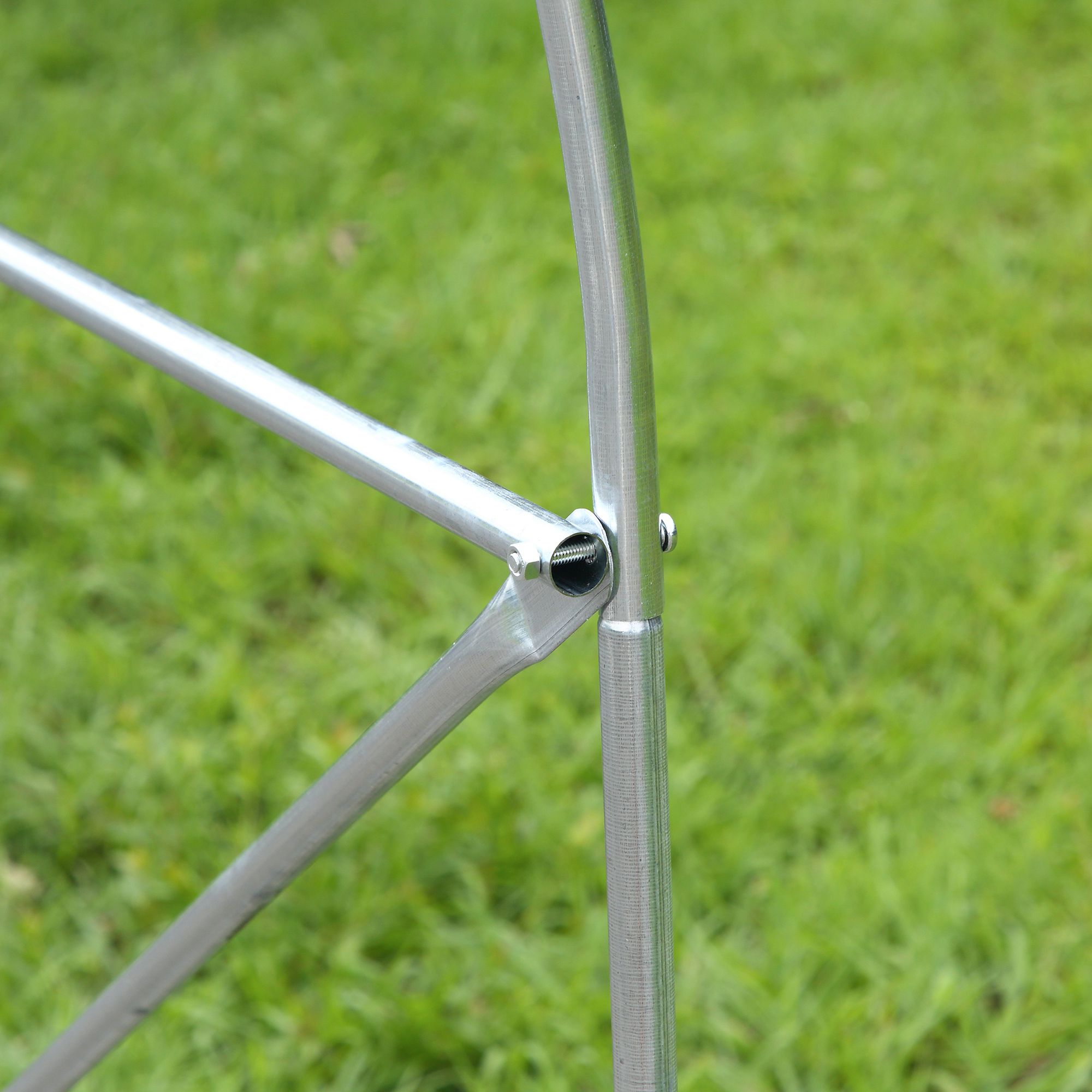  Sera Tip Tunel Anti-UV cu 6 Ferestre cu Plasa si Intrare Rulabila, Metal si PE, 4x2x2 m, Alb [7]