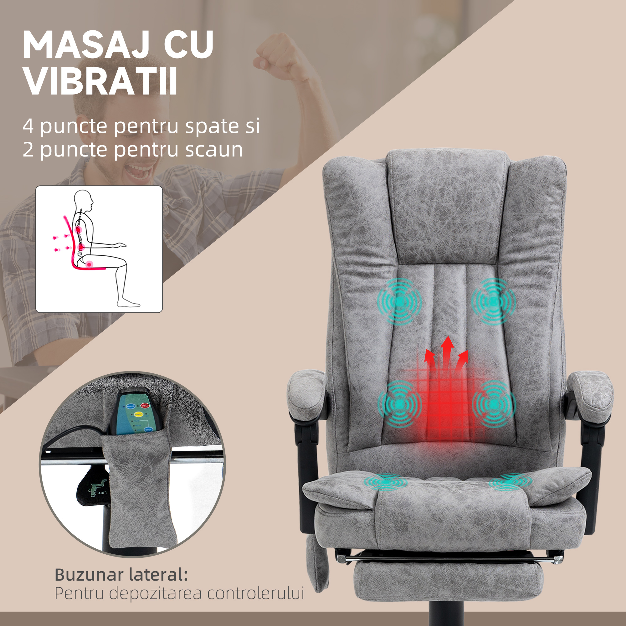  Fotoliu Birou cu Masaj & incalzire [5]
