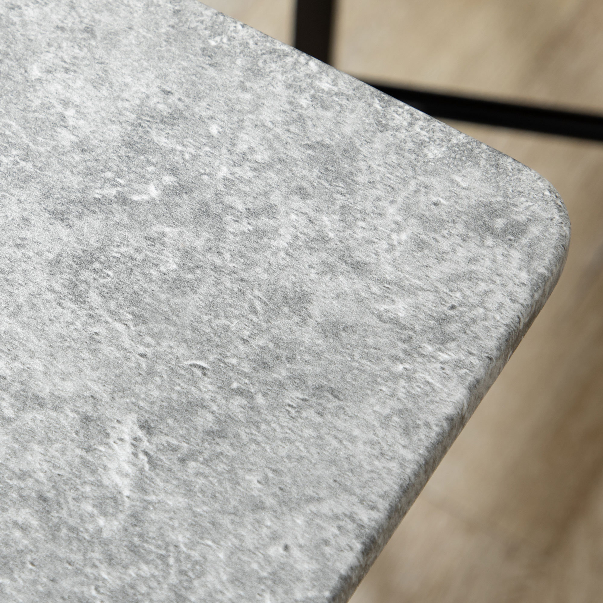  Set masa si scaune 5 buc, masa dreptunghiulara din metal si MDF si 4 scaune de sufragerie cu scaun tapitat cu spuma si poliester [8]