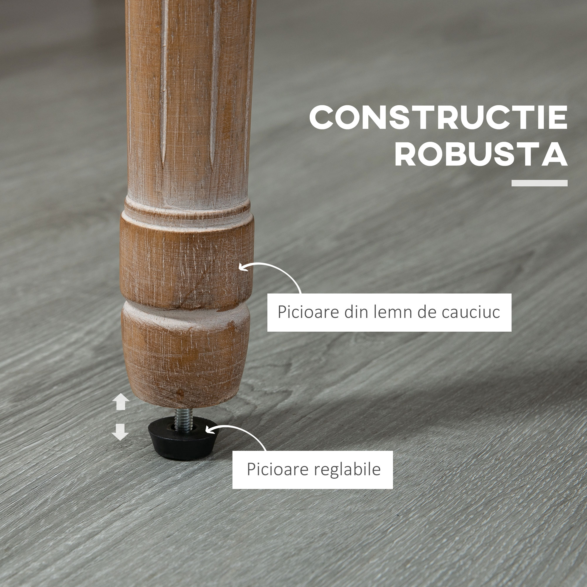  Scaun de Sufragerie din Lemn, Alb Crem [4]