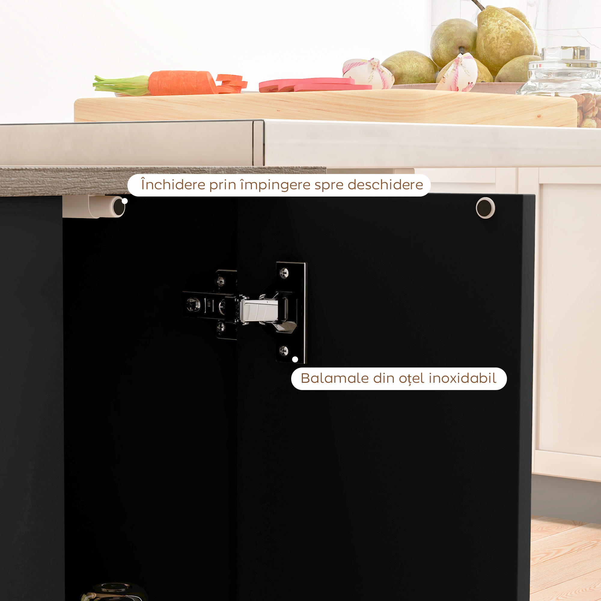  Insula Bucatarie 105×60 cm - Carucior Bar Multifunctional cu Sertar [6]