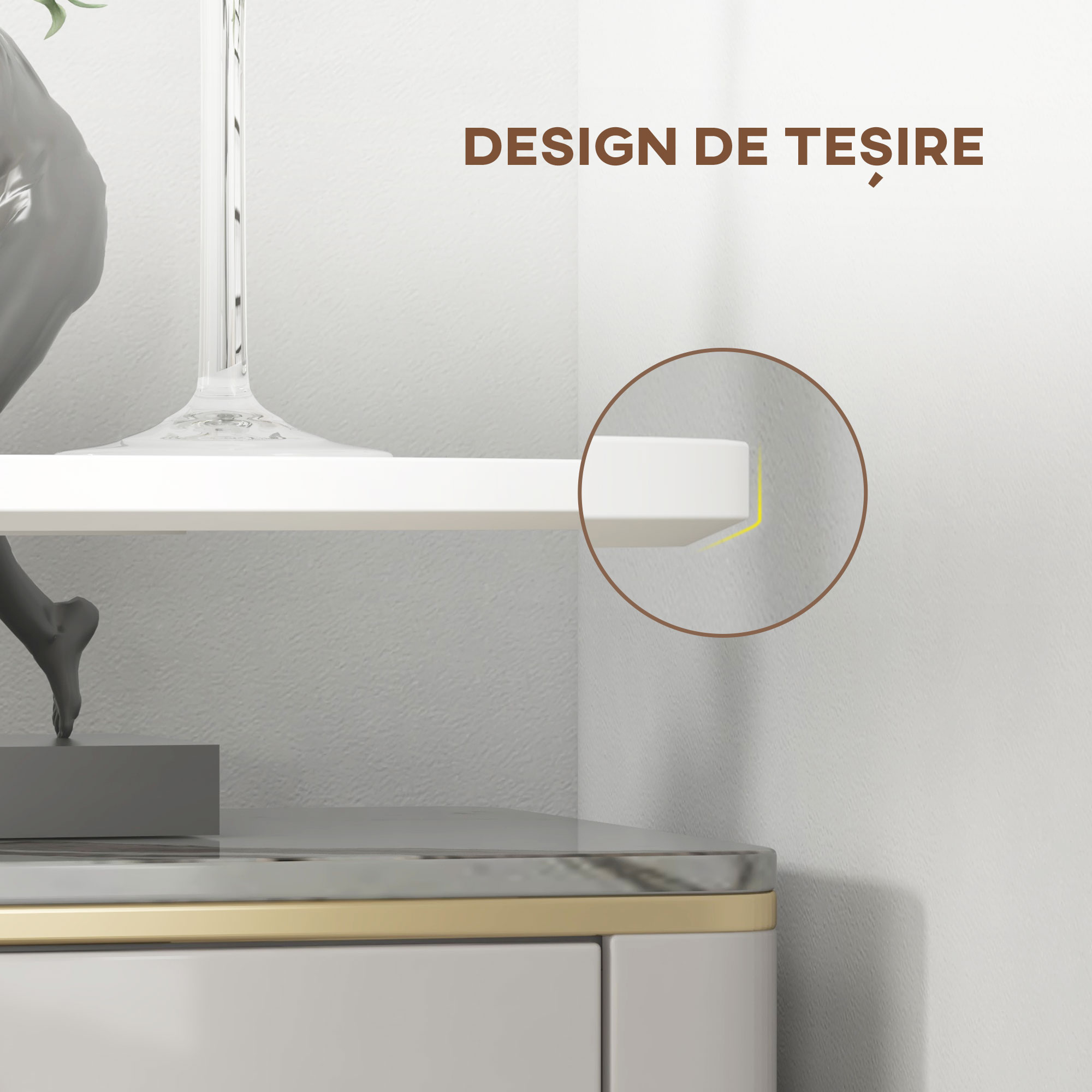 , Masa de Bar, Cu Blat Rotund si Baza, MDF, Otel, 60 x 60 x 102 cm, Alb [7]