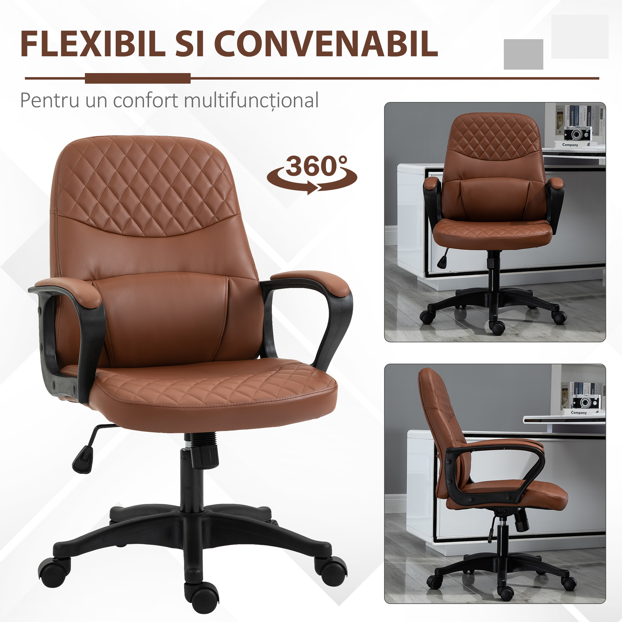  Scaun Birou Masaj - Maro, Reglabil, Piele Ecologica [6]