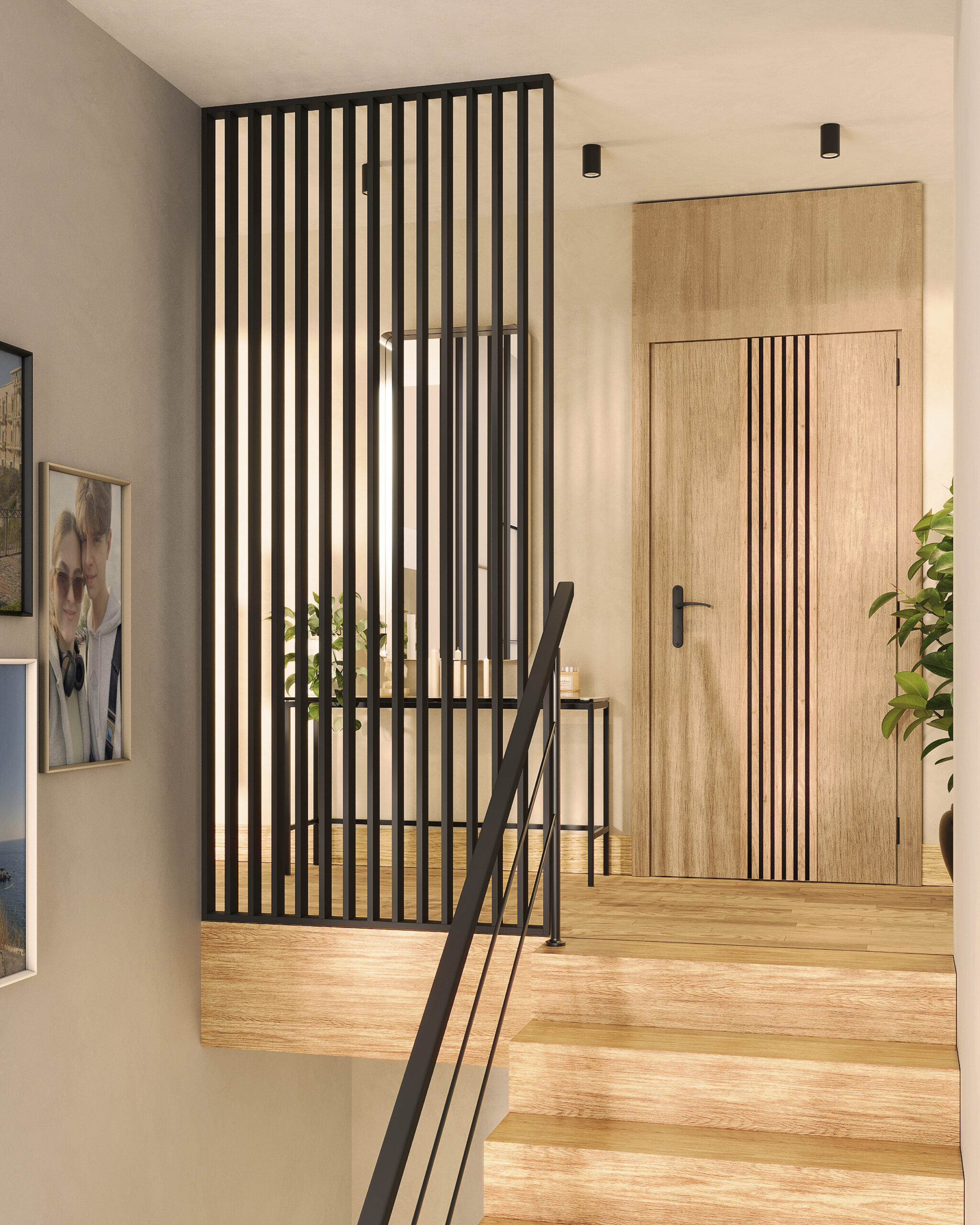 Riflaj perete despartitor MDF, LDA PREMIUM, Negru, 275x58 cm [5]