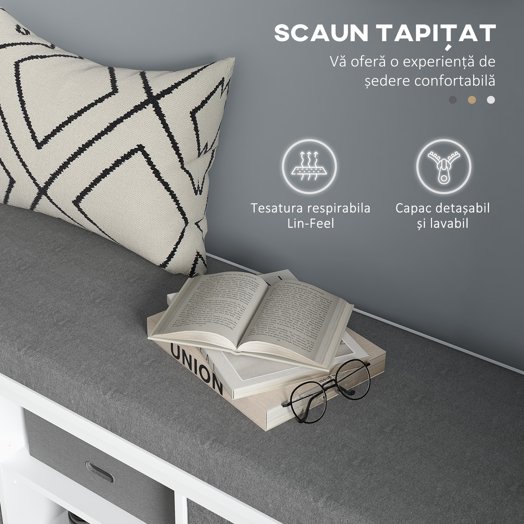  Banca pentru Pantofi cu Scaun, Banca de Depozitare [3]