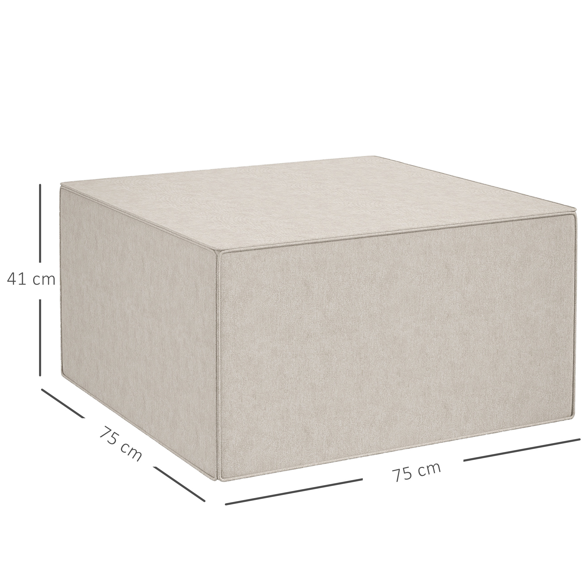  Taburet pentru Picioare 2 in 1 cu Husa Detasabila, Suport pentru Picioare, 75x75x41 cm, Bej [2]