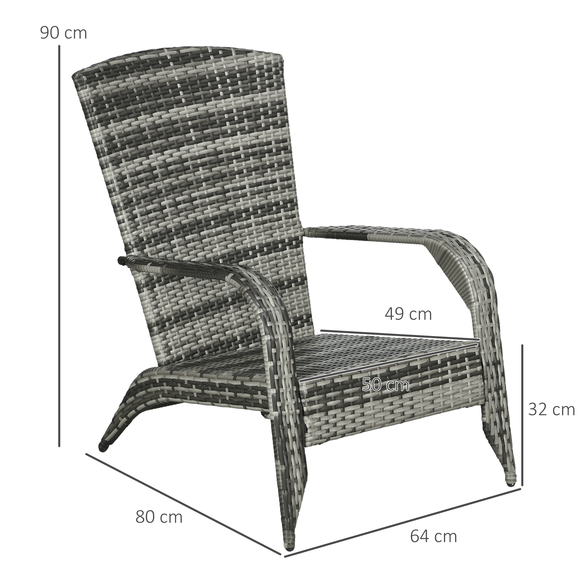  Scaun Rachita Adirondack pentru Gradina, Gri [2]