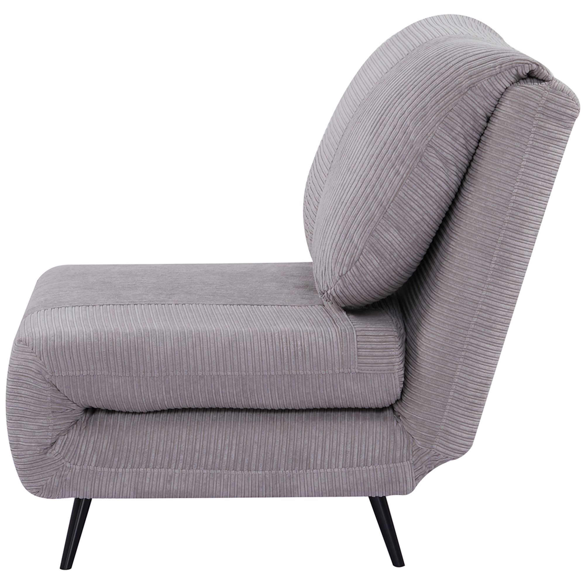  Fotoliu Pat 2 in 1 reglabil pe 3 niveluri cu sezut foarte mare si captuseala din spuma, structura din lemn, otel si efect de catifea gri [6]