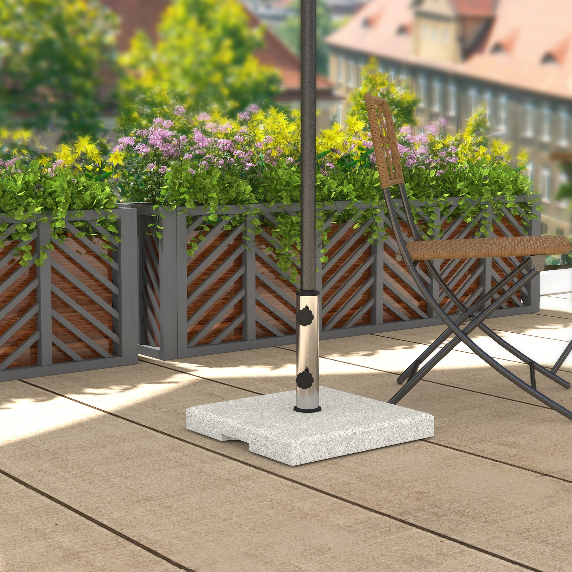  Baza pentru umbrela de gradina de 25 kg, gri [8]