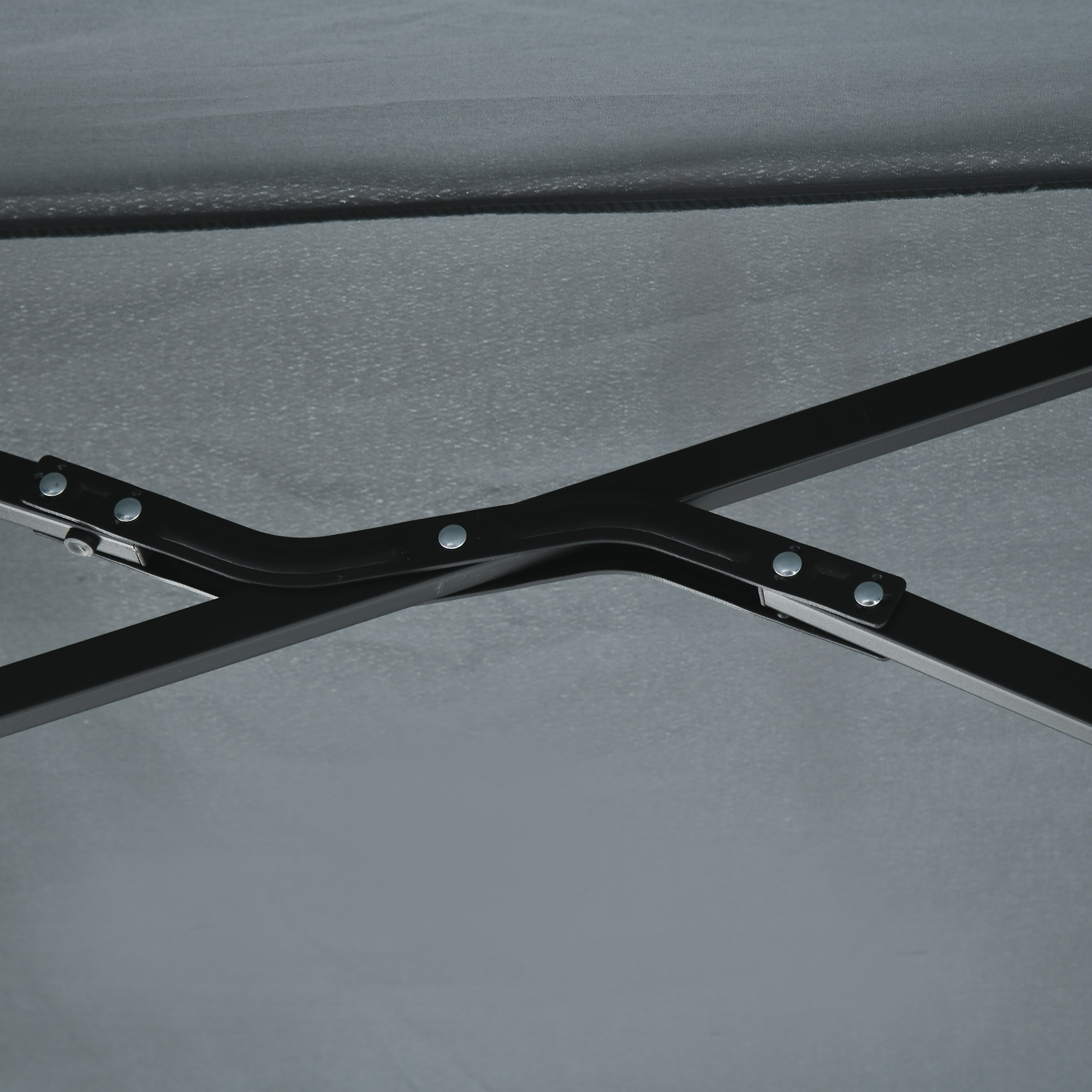  Umbrela Semicirculara cu Manivela si Acoperis Anti-UV, 200x190x240 cm, Gri [7]