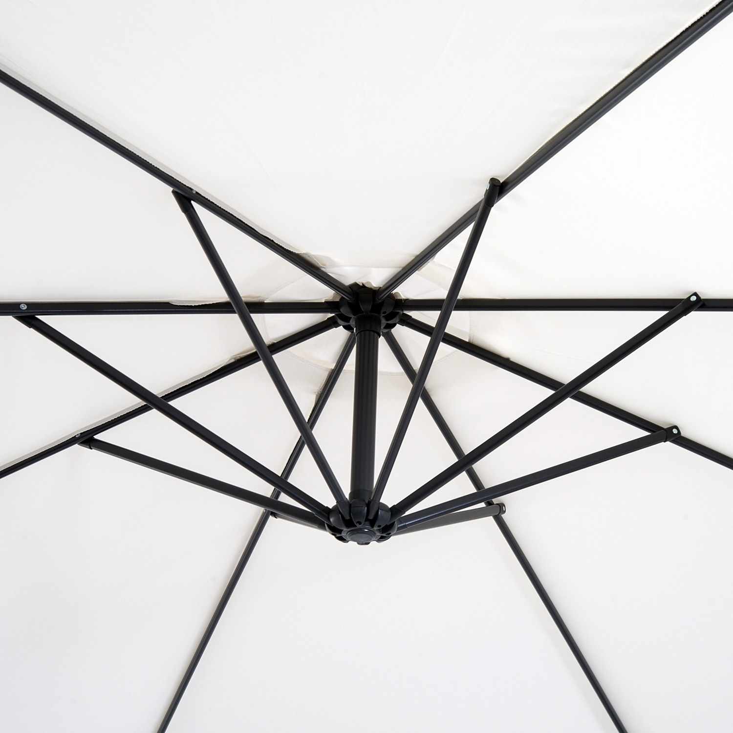  Umbrela pentru Gradina Brat cu Manivela, Φ3x2.5m, Alba [7]