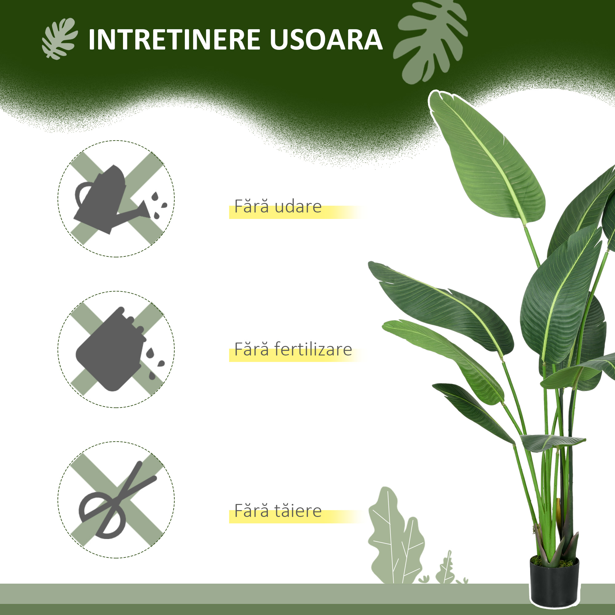  Palmierul Calatorilor Artificial Cu Ghiveci, 5m [5]