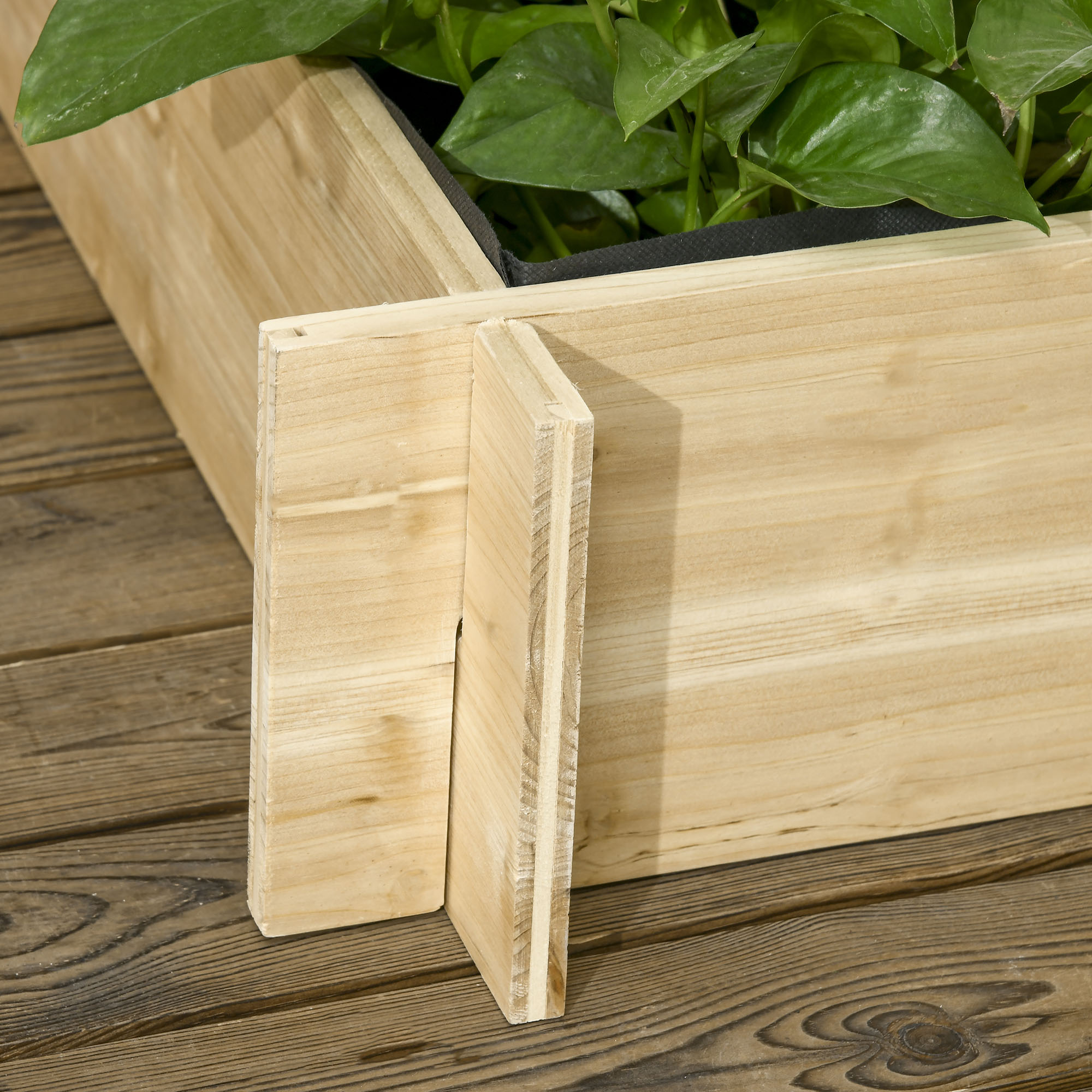  Jardiniera cu 3 Niveluri cu Grilaj pentru Catarat Vita de Vie, Paturi Suprainaltate din Lemn pentru Gradina, Jardiniera in Aer Liber pentru Legume, Flori, Ierburi, Nuanta Natur [8]