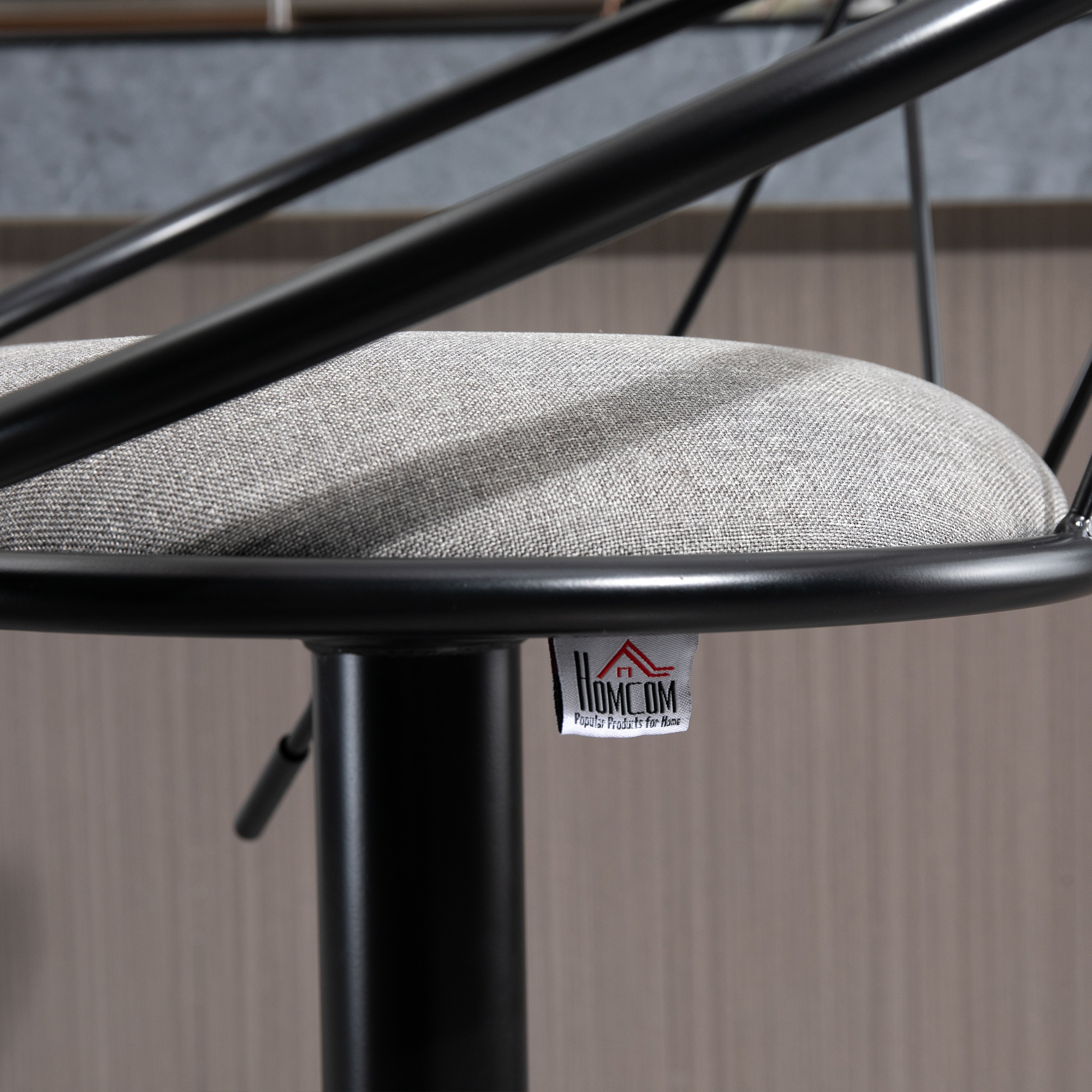  Set 2 Scaune de Bar - Pivotante, Maro, Reglabile 78-100 cm [7]