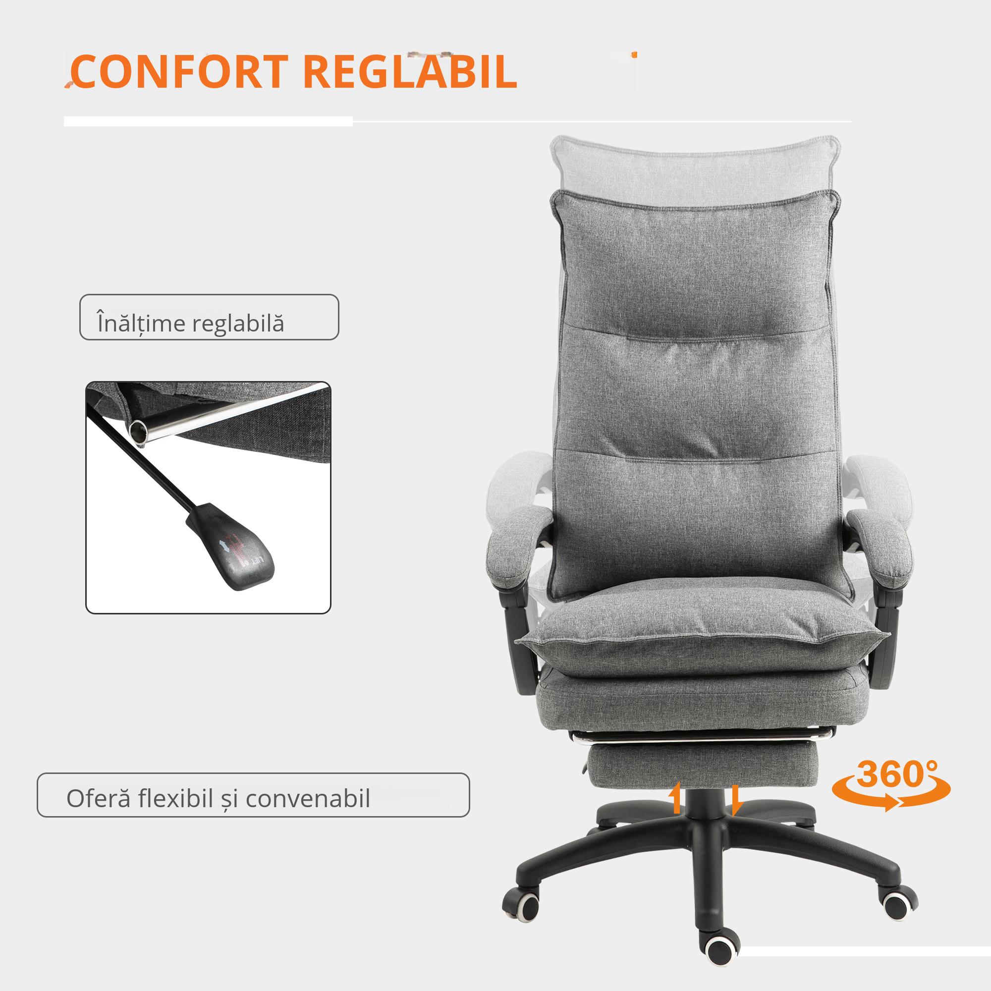  Scaun Birou Ergonomic - Masaj 6 Puncte & Reglabil, Gri [5]