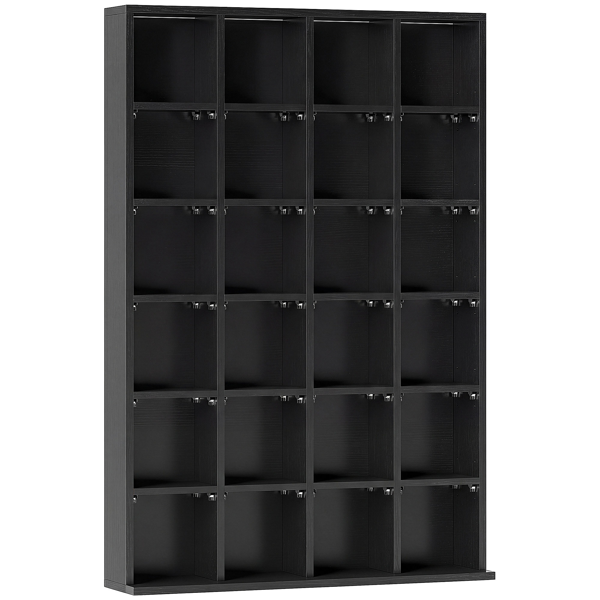 Bucatarie -  Dulap pentru CD-uri pentru 456 CD-uri sau 336 DVD-uri, 24 Compartimente, 89x20x130.5 cm Negru