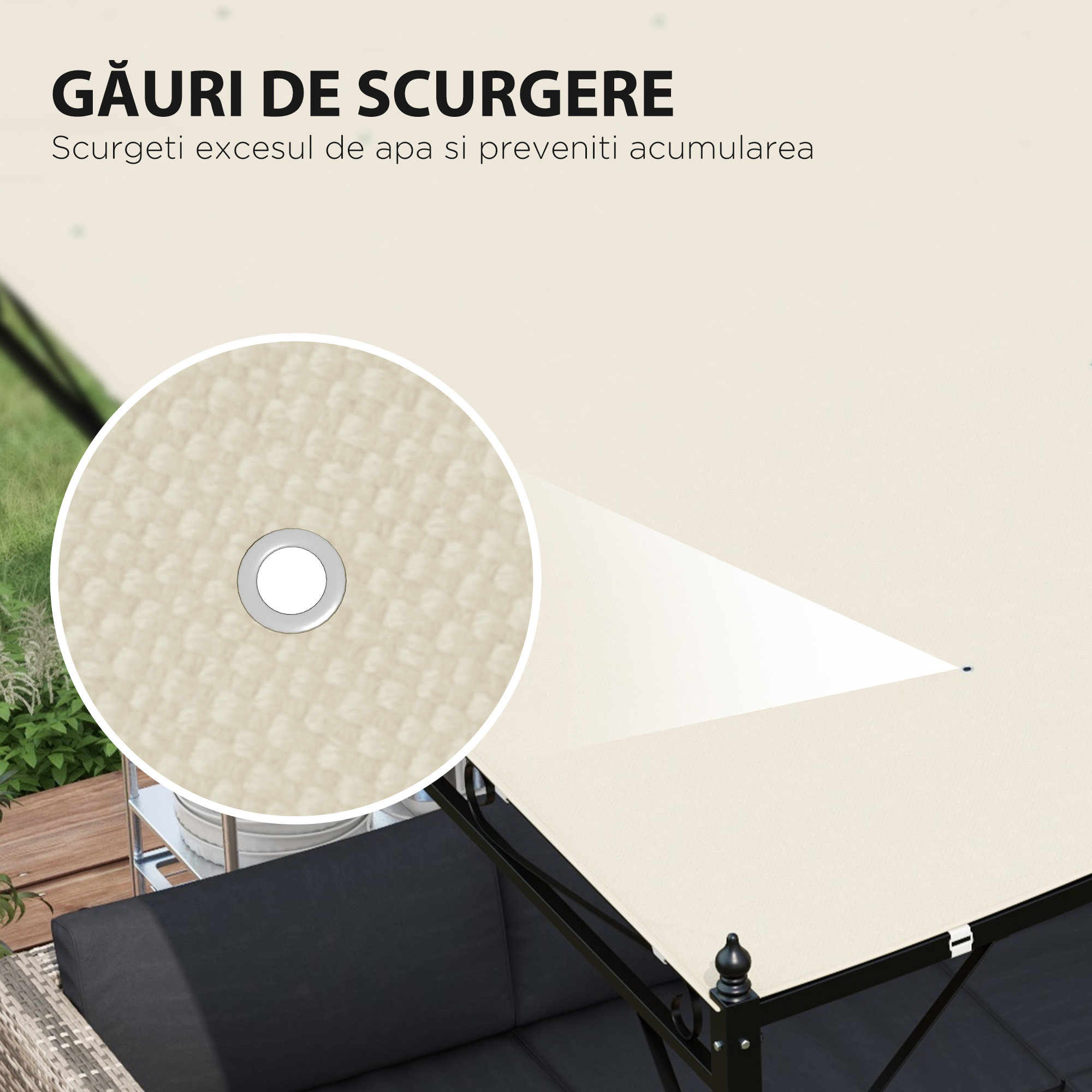  Copertina de rezerva pentru pergola 2,5 x 3(m), Bej [4]