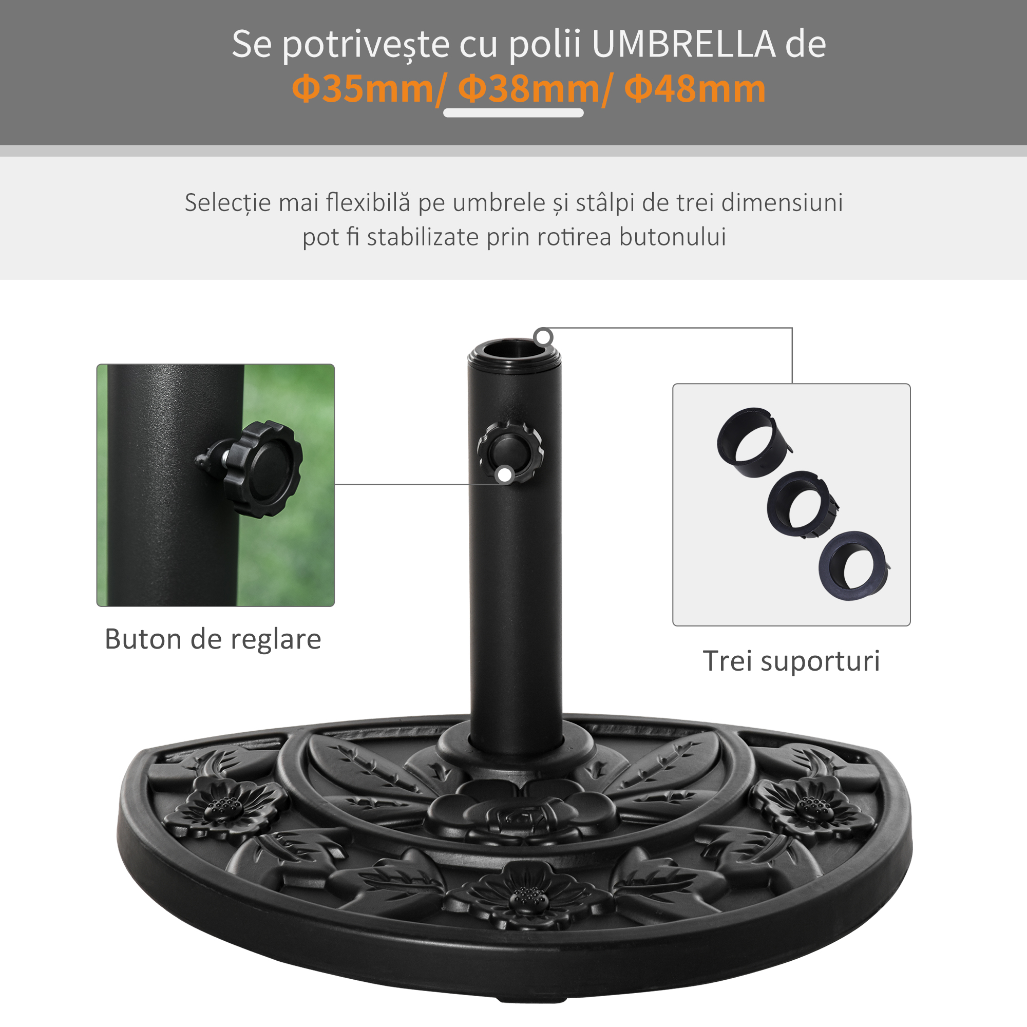  Baza pentru Umbrela de Soare Semiluna 10kg in Ciment [5]