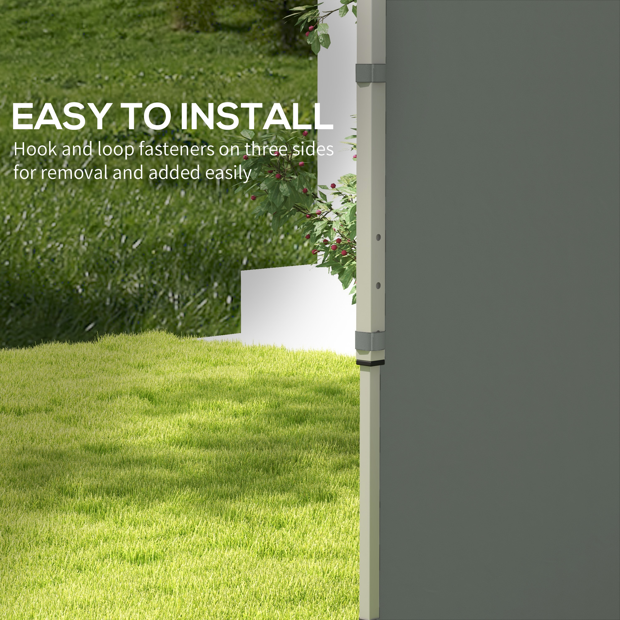  Panouri Laterale pentru Foisor cu Usi cu Fermoar, pentru Foisoare Pliabile de 3x3(m) sau 3x6m, Gri Inchis [5]