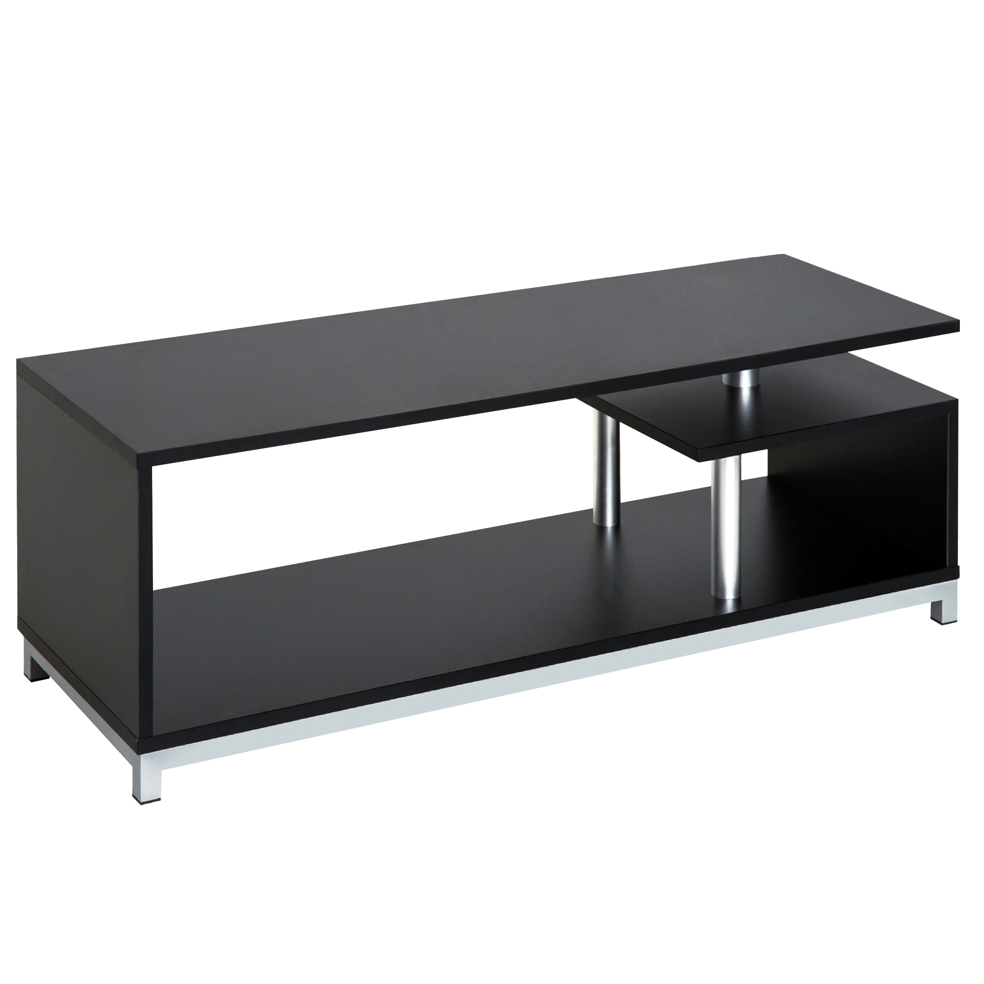 Mobila living -  Mobilier TV din Lemn, Negru, 114x40x40.5cm