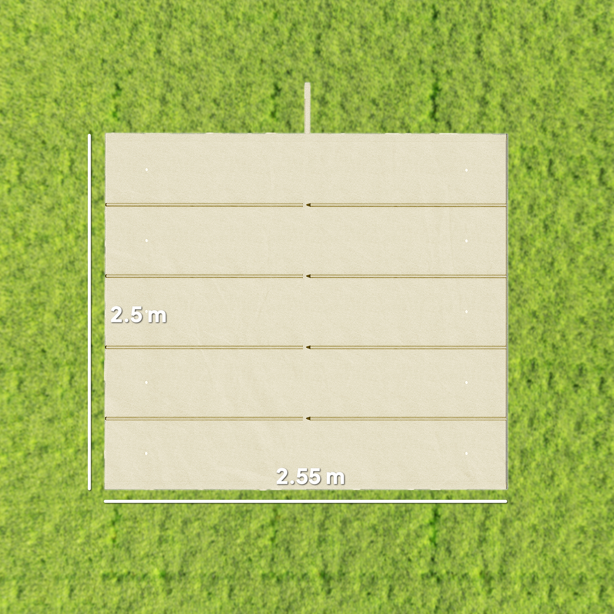  Acoperis pentru Gazebo Pergola cu 10 Orificii de Drenaj din Poliester, 250x255 cm, pentru Pergola 3x3m, Crem [2]