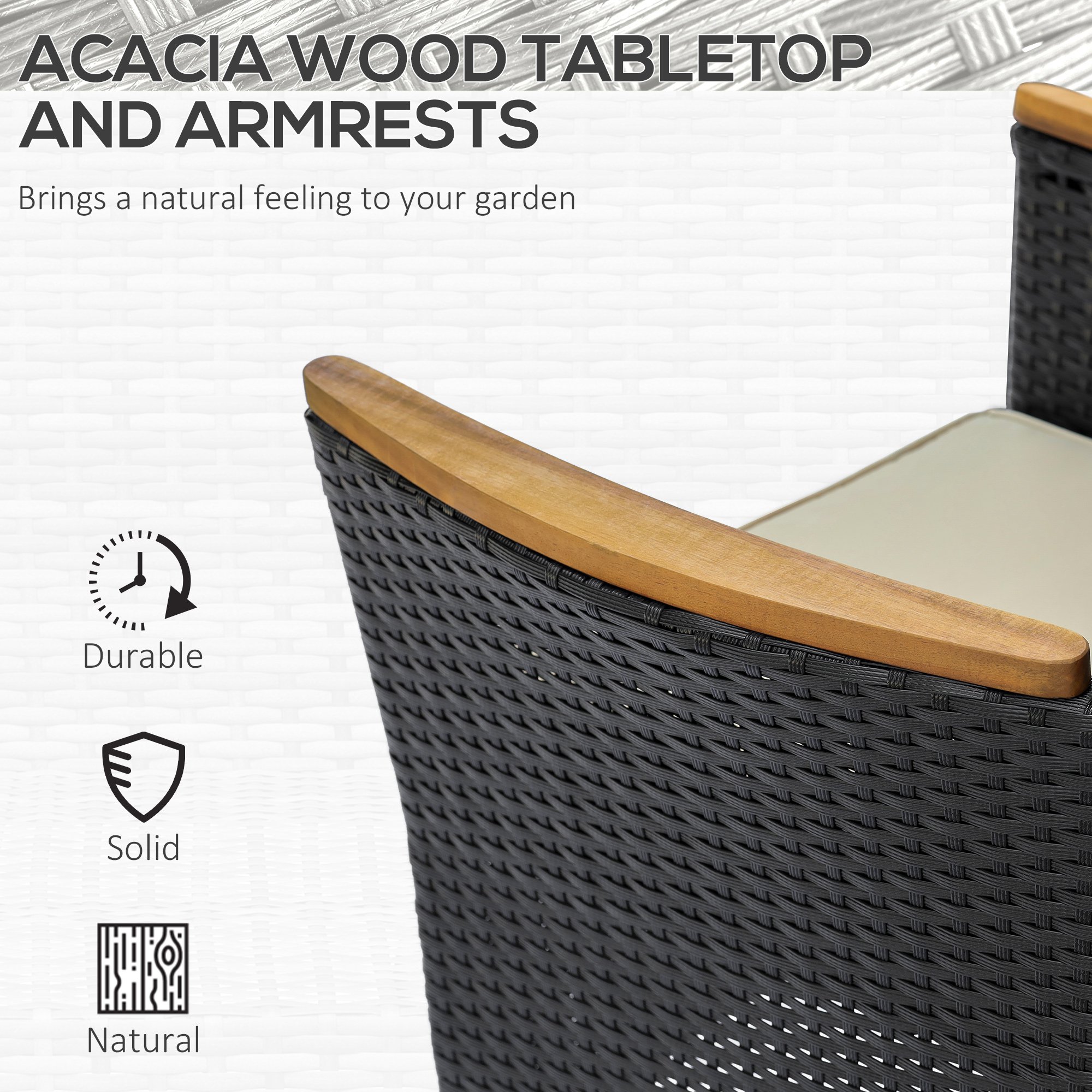  Set Mobilier Gradina 7 Piese - Ratan, Lemn & Perne Moi [4]