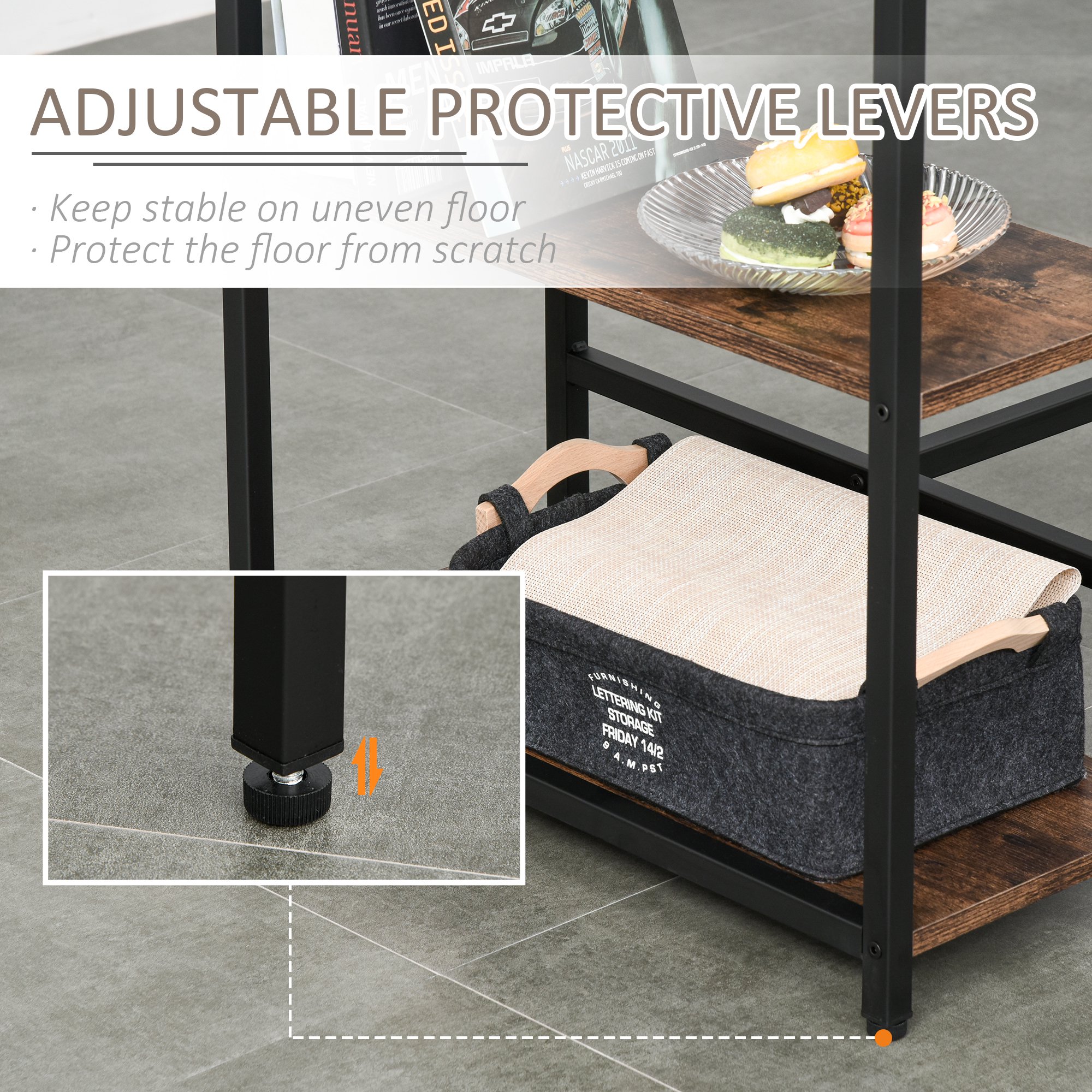  Set masa Inalta cu 2 Taburete si Raft Stil Industrial din Metal si Lemn [5]