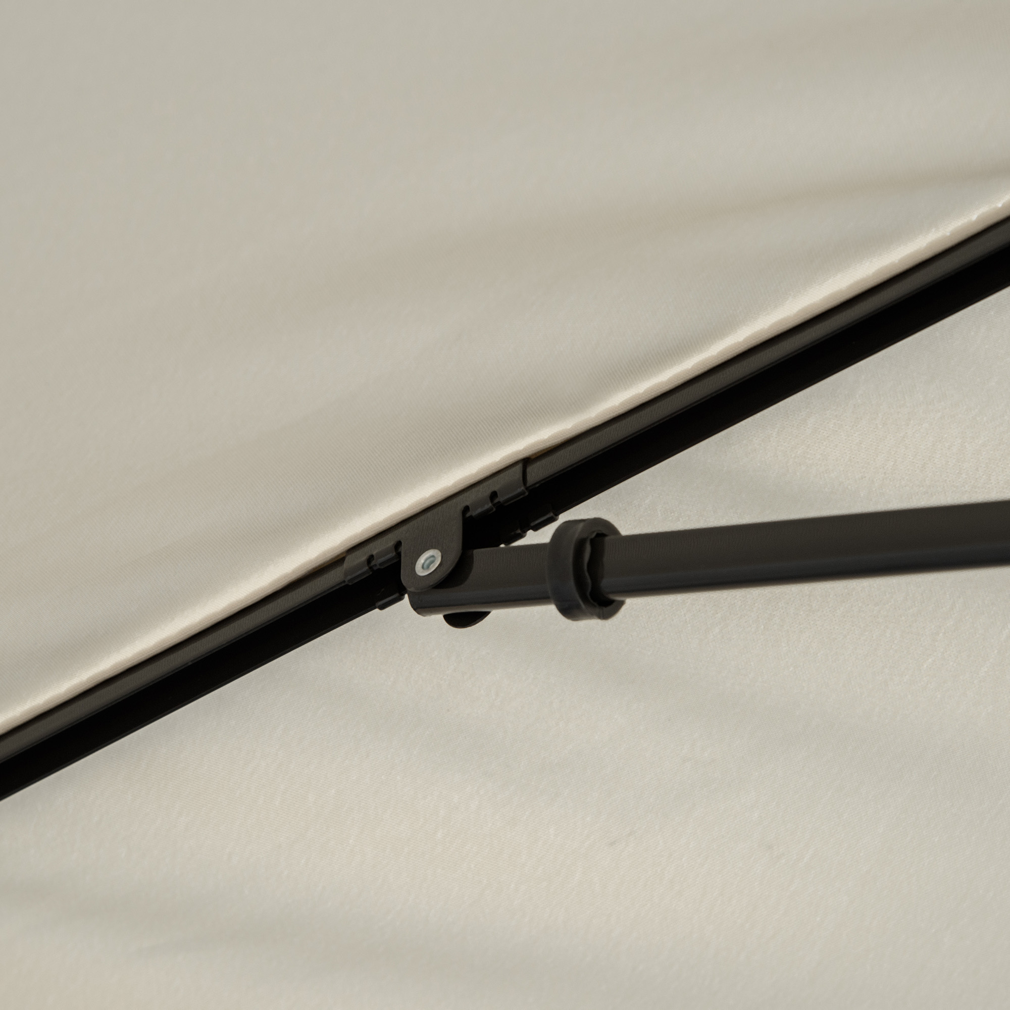  Umbrela pentru Gradina cu inclinare Reglabila si Stalp din Aluminiu, 198x130x245 cm, Bej [8]