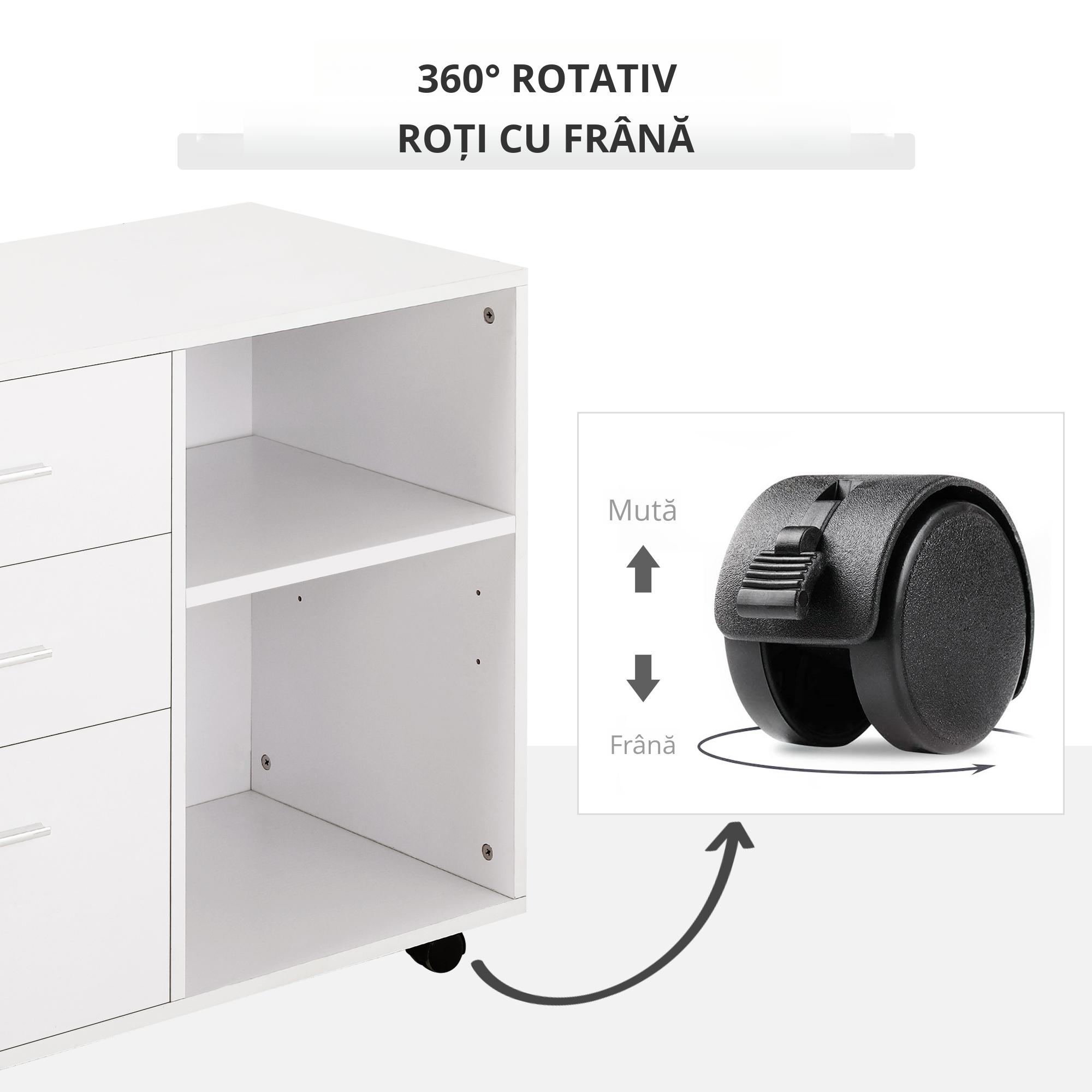  Mobilier Imprimanta - Alb, cu Sertare, Rafturi si Roti [3]