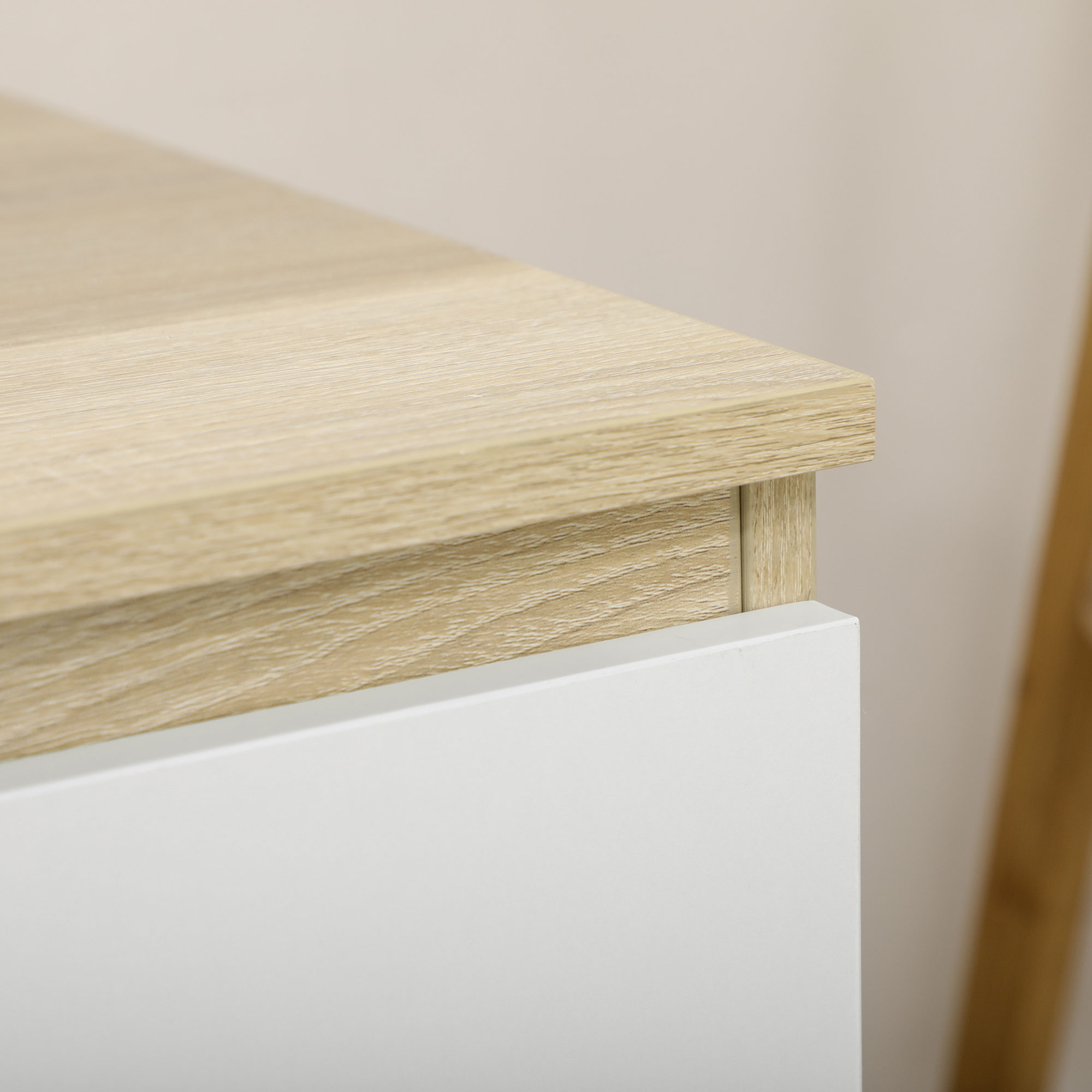  Comoda 6 Sertare 135×48×77 cm Alb/Natur [6]