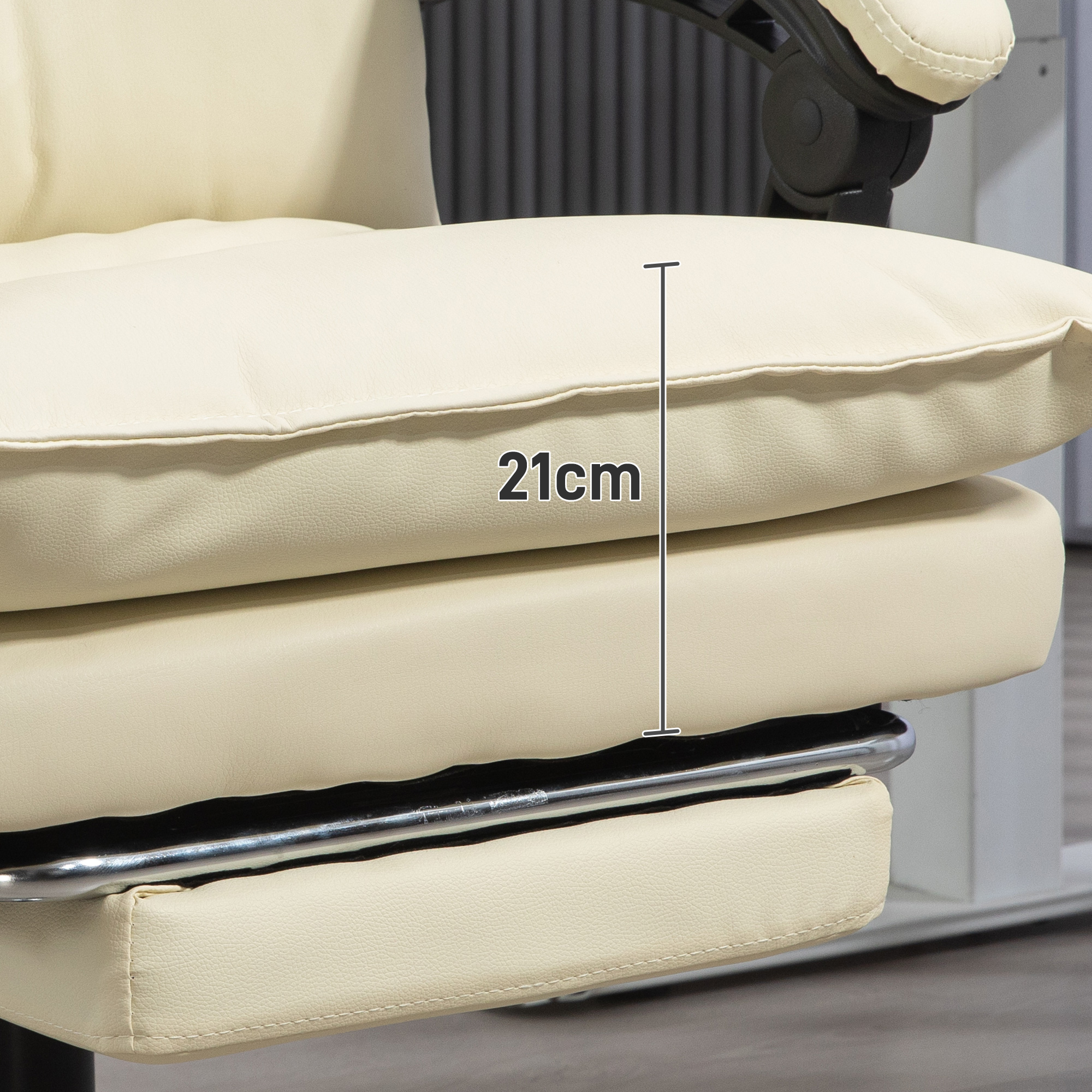  Fotoliu Birou Negru - Rabatabil, Suport Picioare & Ergonomic [7]