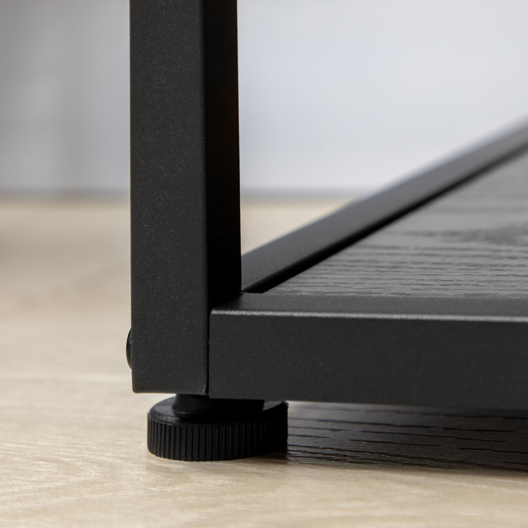  Biblioteca cu 7 nivele din PAL si otel pentru sufragerie, dormitor si birou, 83x34x180 cm, negru [8]