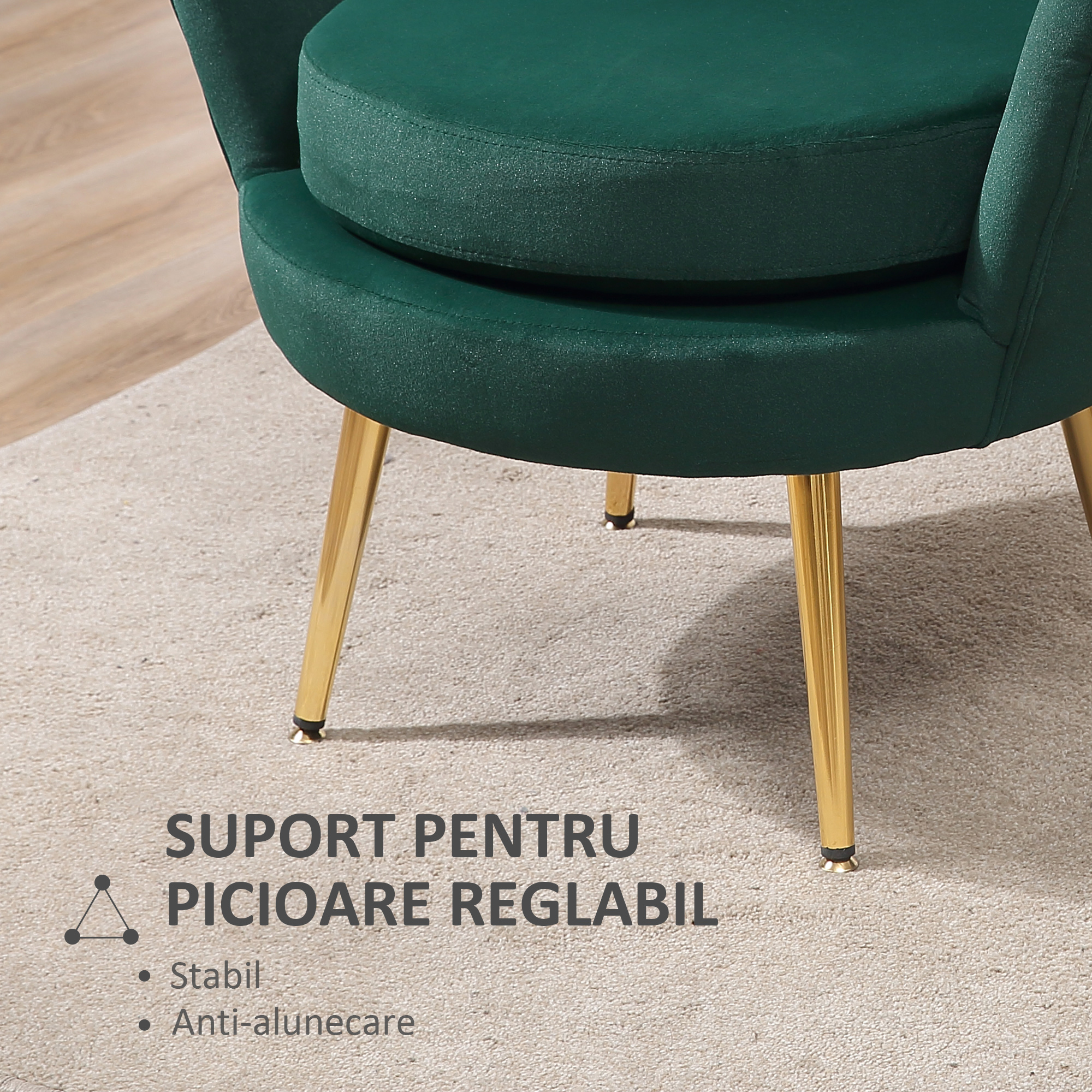  Fotoliu Vintage - Catifea Verde, Design Elegant Dormitor [6]