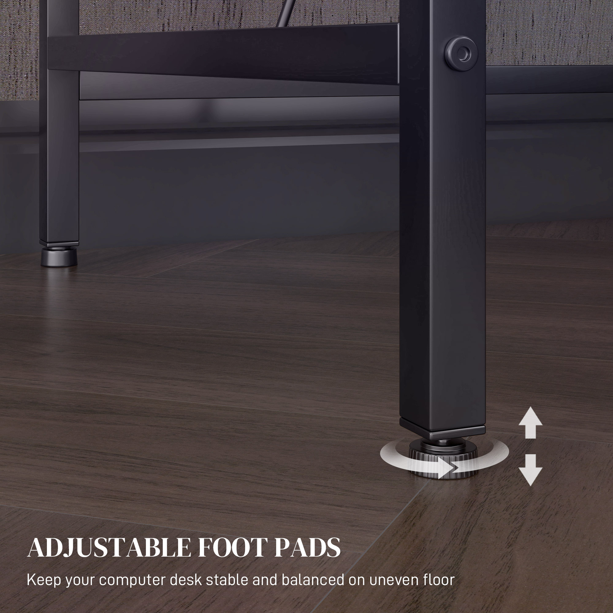  Birou de Gaming cu LED si Rafturi, Design in Forma de L Reversibil pentru Spatii Mici, Birou PC si Console, 107×80×90 cm, Negru [8]