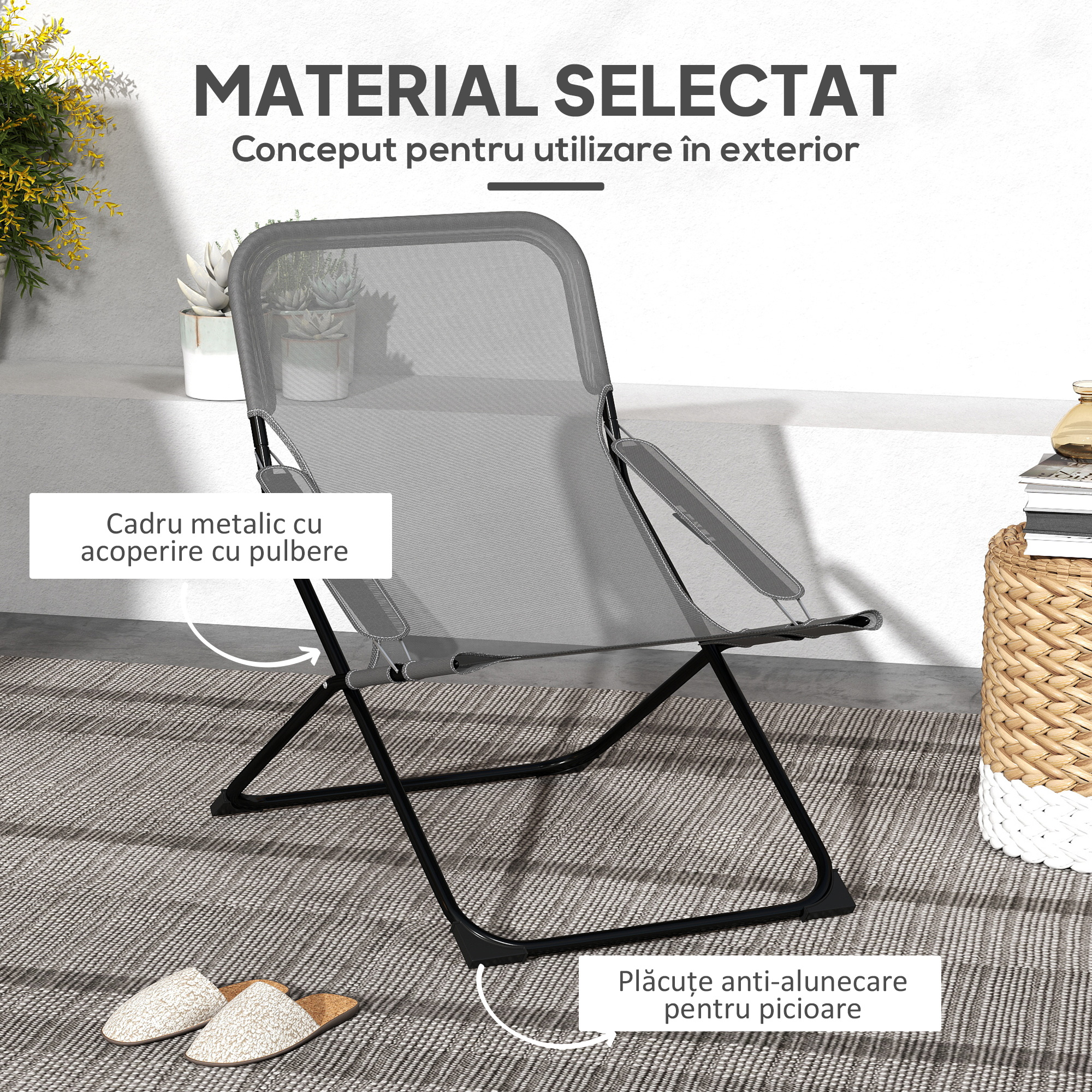  Scaune Rabatabile Pliabile de Terasa cu Spatar Reglabil [4]