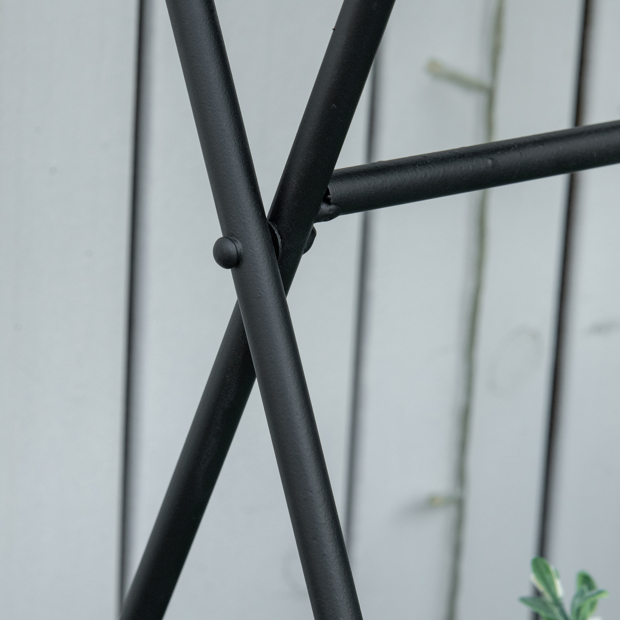 Suport pentru plante din Metal Pliabil  cu 3 Ghivece, Raft pentru Plante cu Etajera pentru Casa si Gradina, 47x37x78,5 cm, Negru [8]