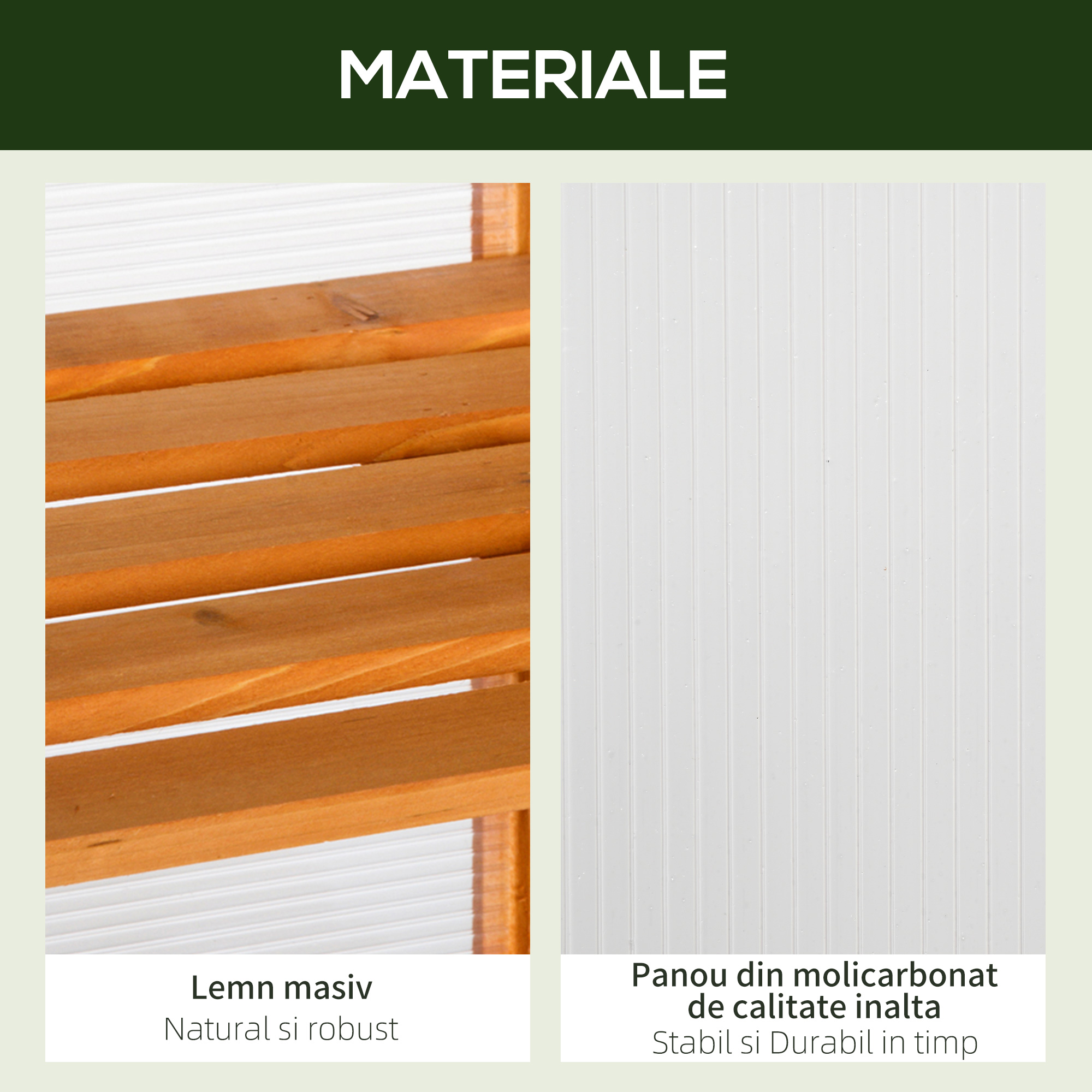  Mini Sera de Gradina cu 3 Etajere din Lemn de Brad si Policarbonat, Deschidere Laterala si Frontala, 58x44x78cm, Portocaliu [7]