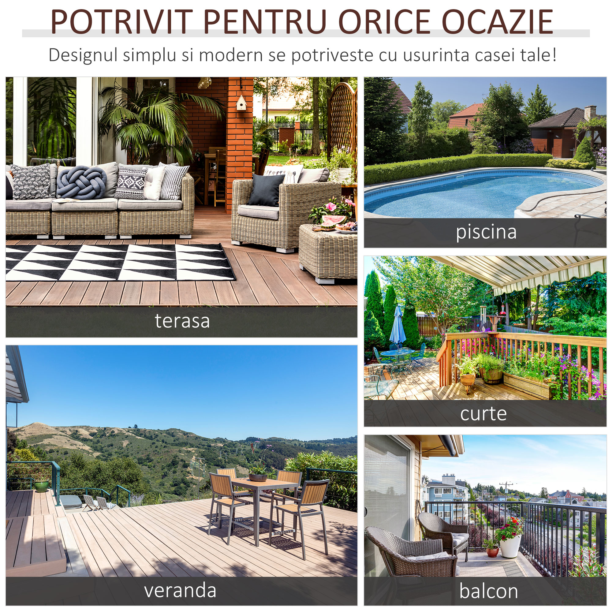  Masuta din Ratan Sintetic pentru Exterior si Gradina Gri [6]