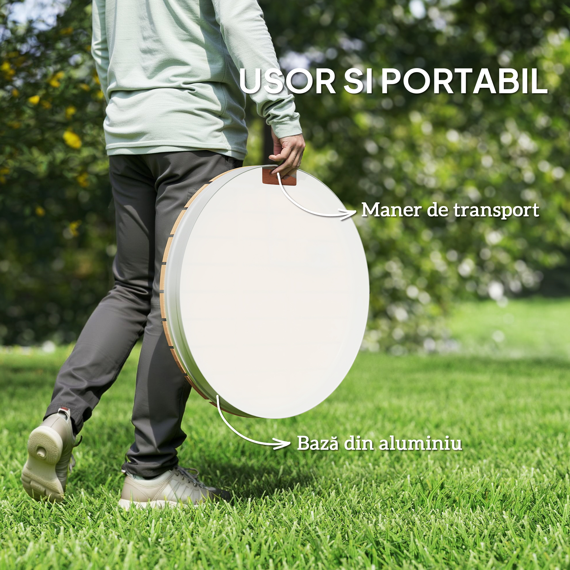  Dus de Gradina Portabil cu inaltime Pana la 4 m si Jeturi de Apa Reglabile, Efect de Lemn [7]