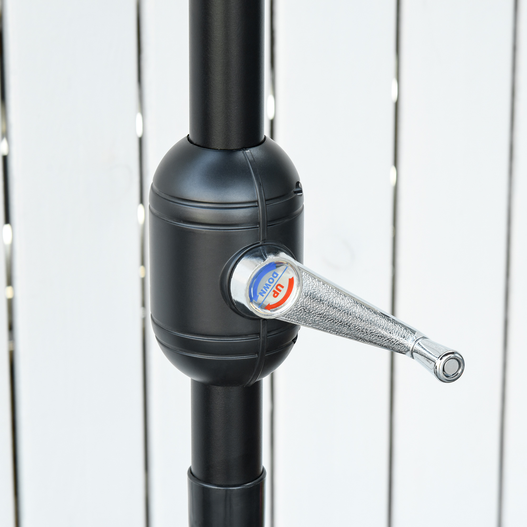 Umbrela de soare Semicirculara  pentru Terasa si Gradina, Umbrela de soare Semiluna pentru Perete cu Manivela, 230x130x249cm, Culoare Cafea [8]