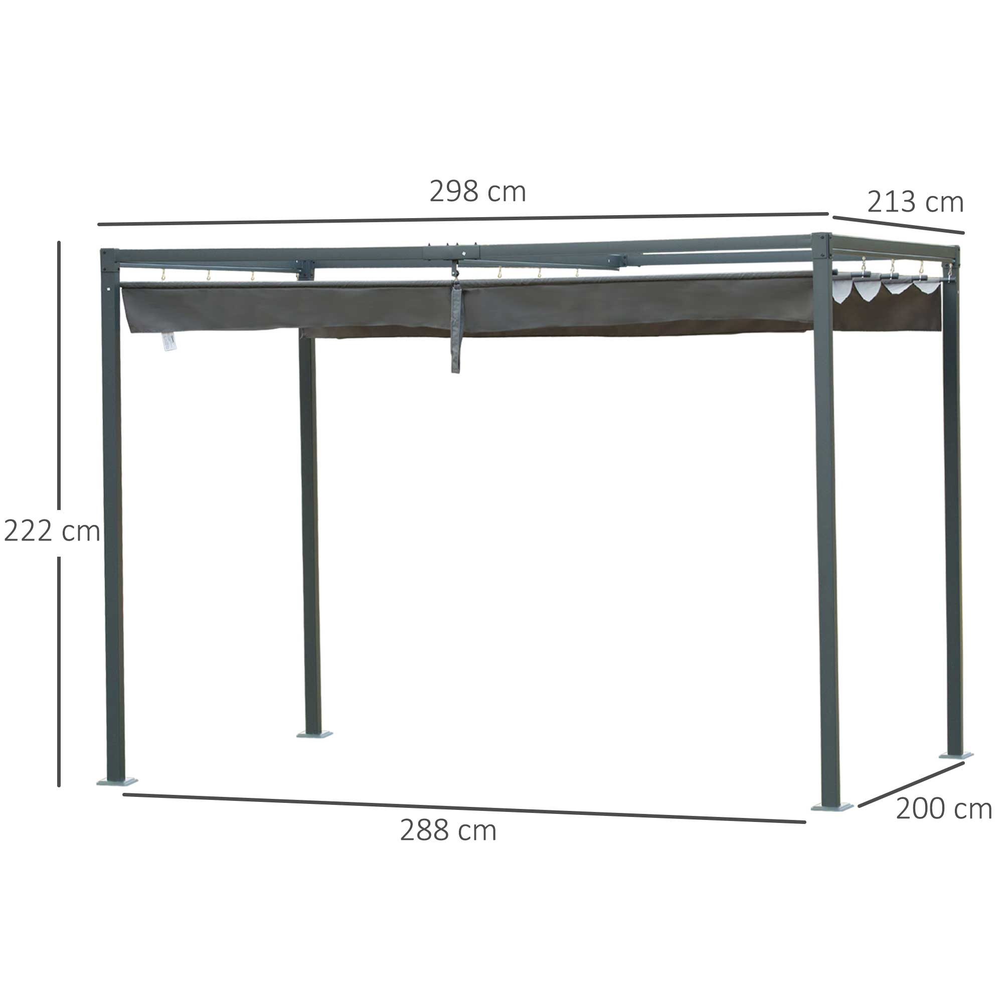  Foisor Pergola 298×213×222 cm - Pergola cu Panza Glisanta pentru Exterior [2]