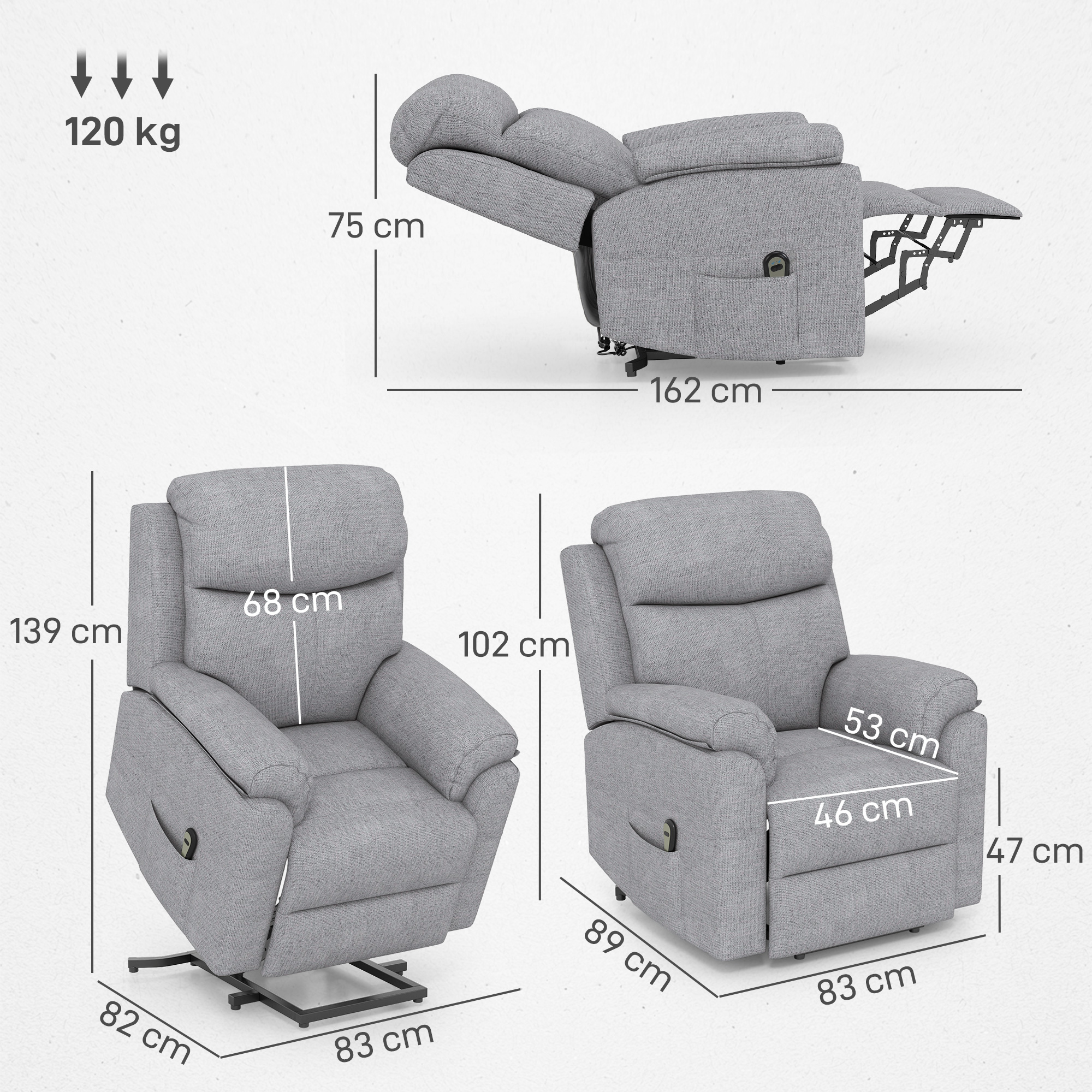  Fotoliu Ridicare Persoane cu Suport Picioare & Telecomanda [2]